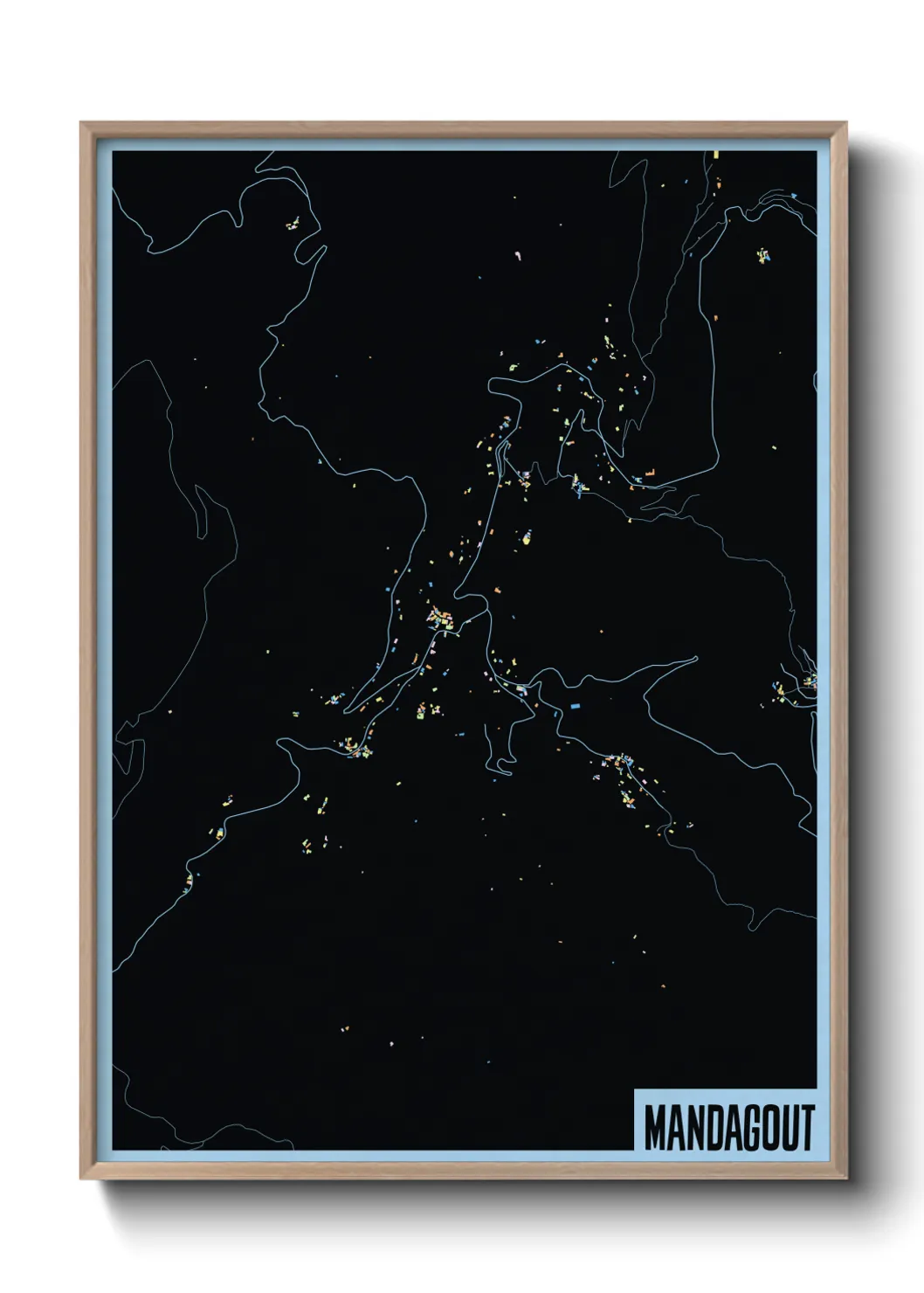 Une affiche de carte sur Mandagout