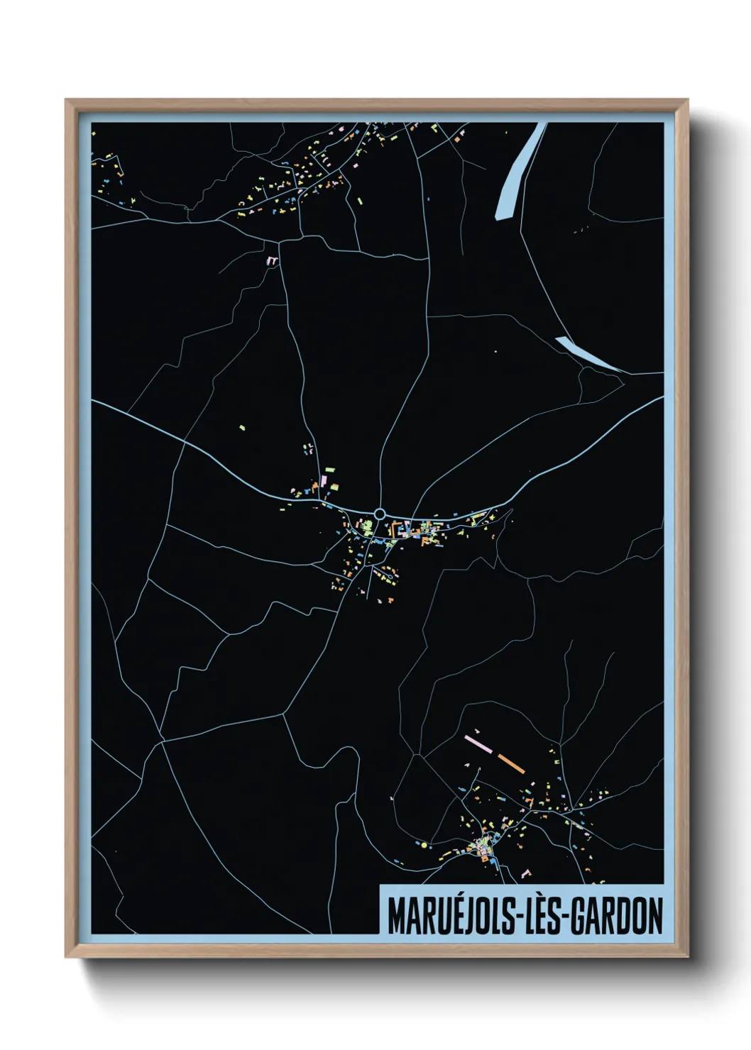 Une affiche de carte sur Maruéjols-lès-Gardon
