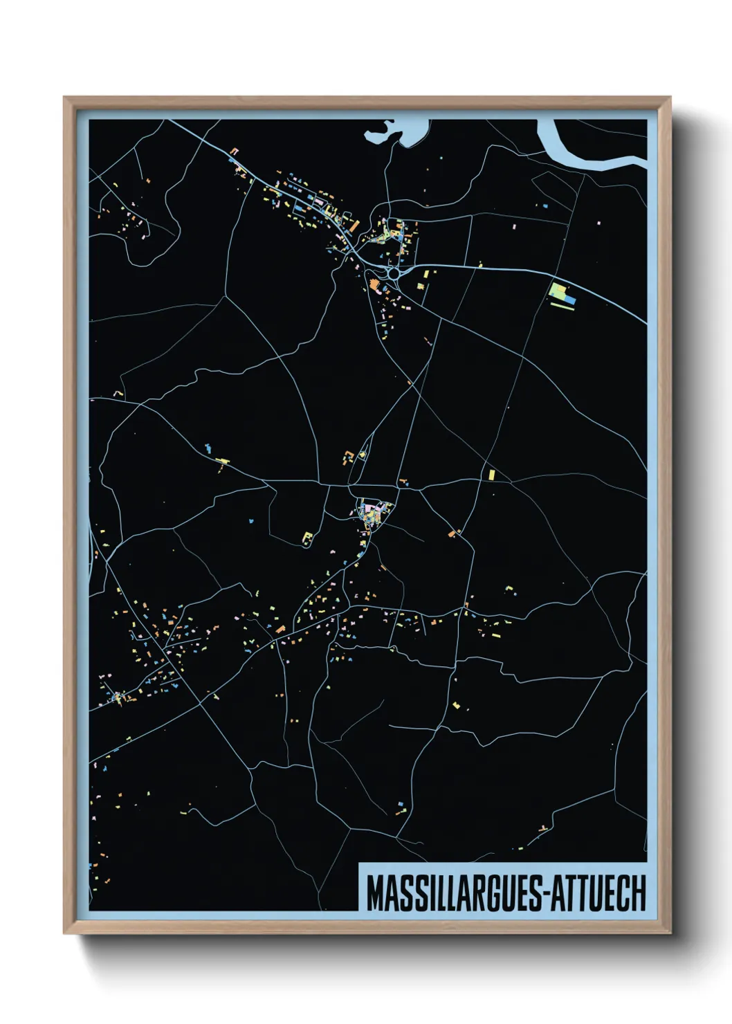 Une affiche de carte sur Massillargues-Attuech