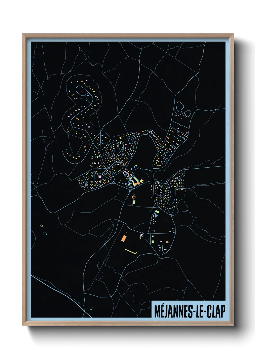 Une affiche de carte sur Méjannes-le-Clap