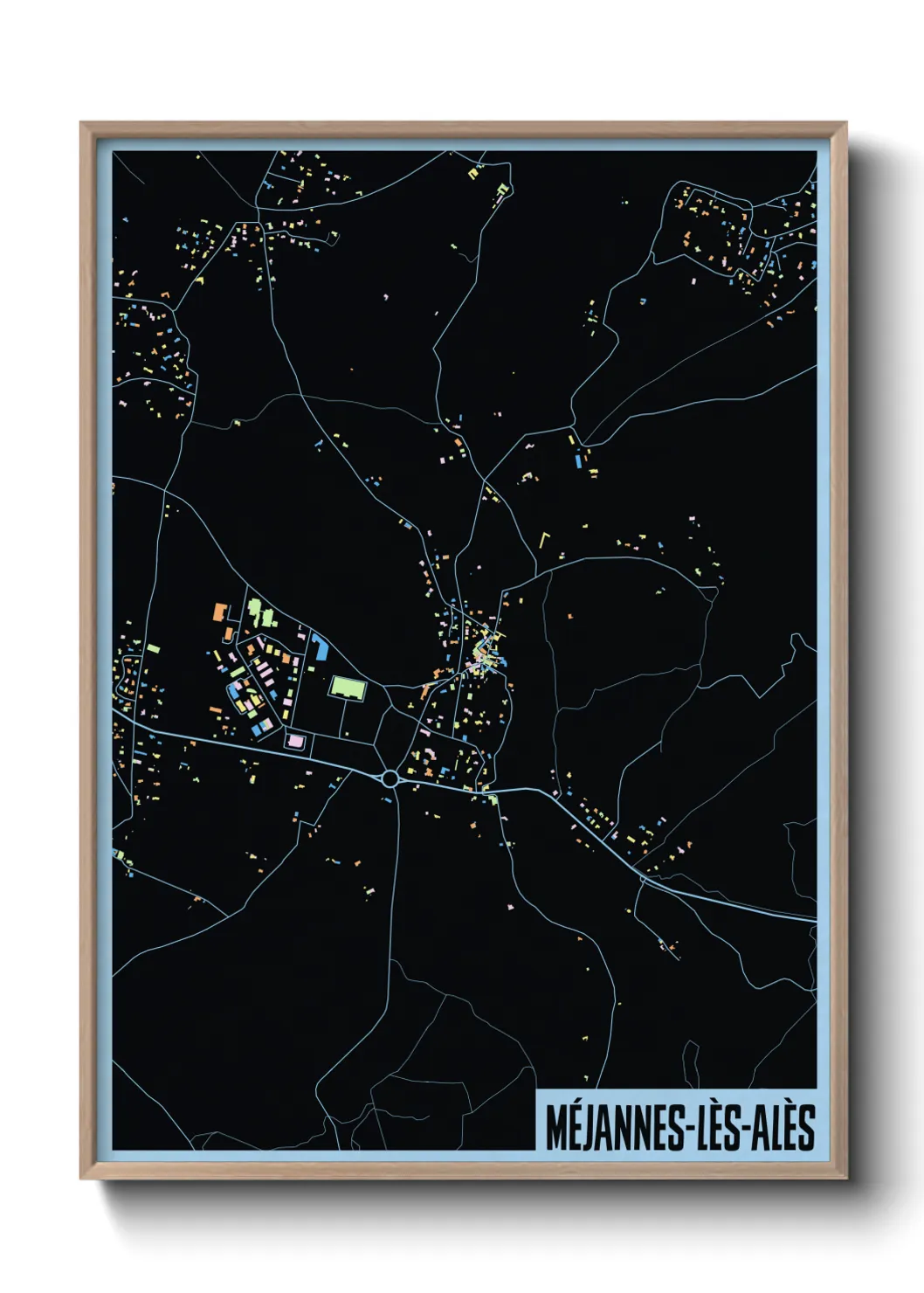 Une affiche de carte sur Méjannes-lès-Alès