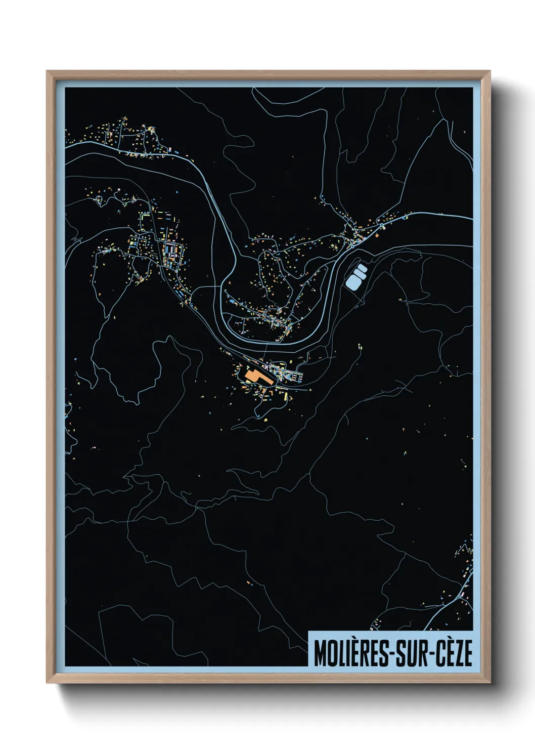 Une affiche de carte sur Molières-sur-Cèze