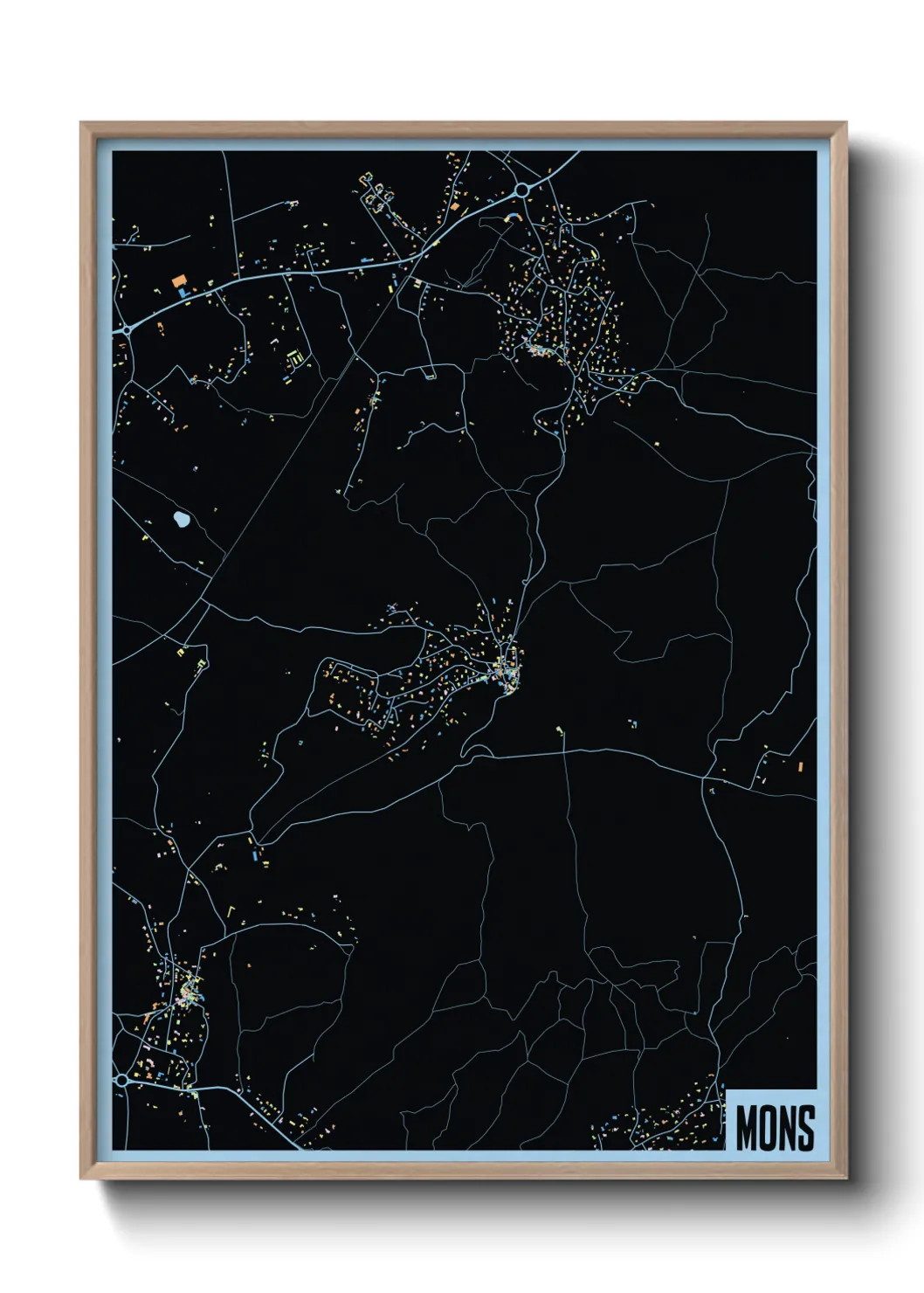 Une affiche de carte sur Mons