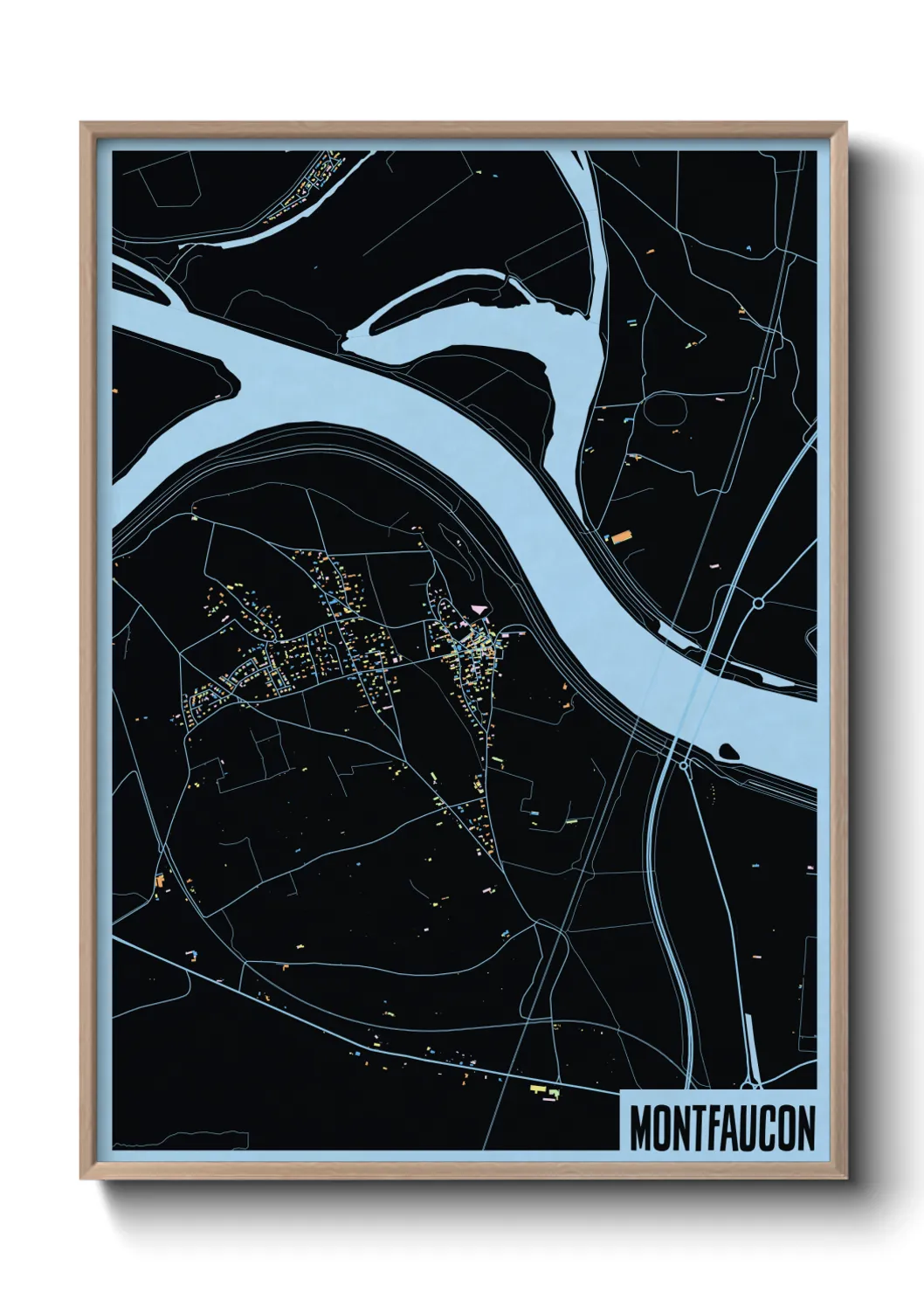 Une affiche de carte sur Montfaucon