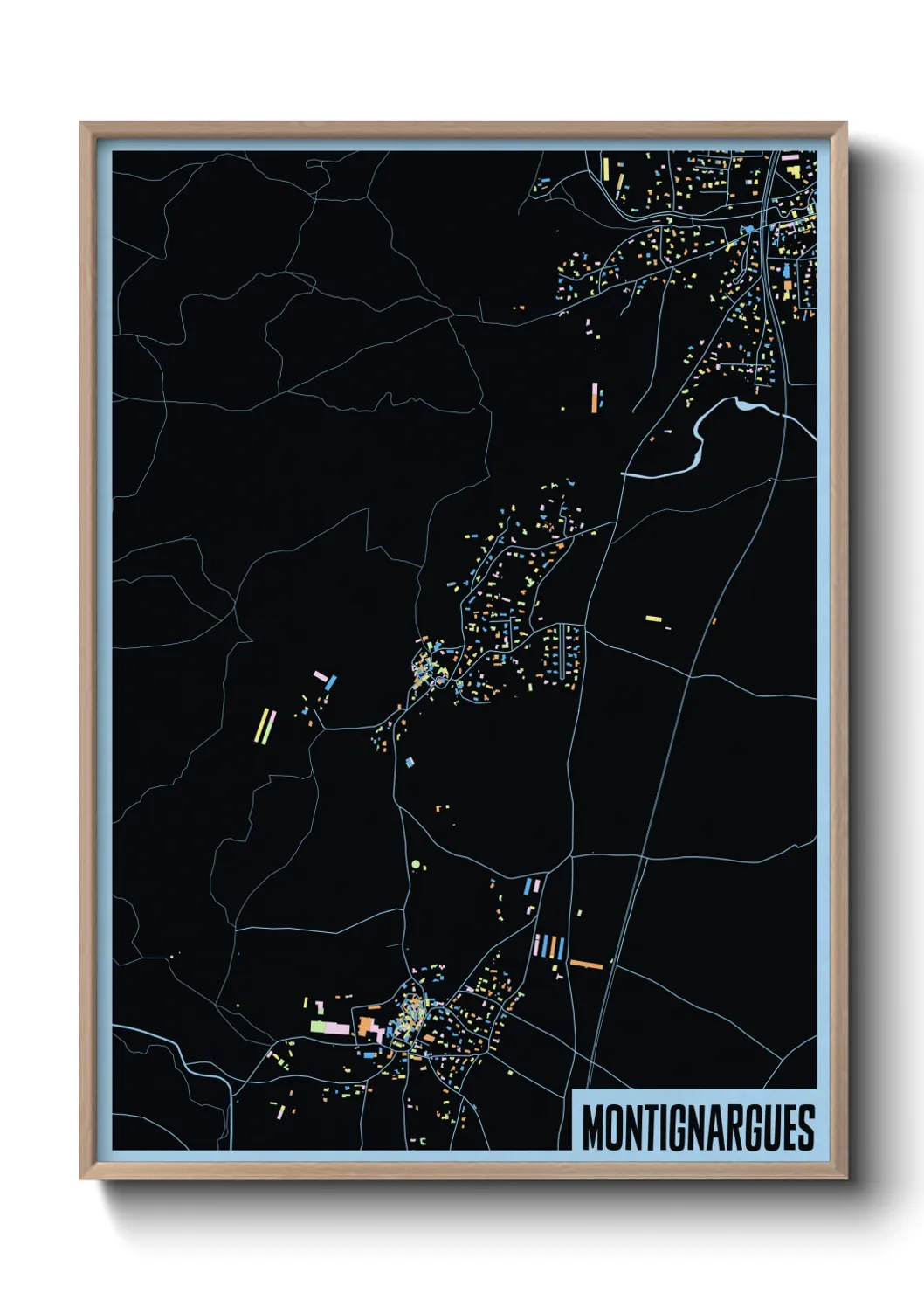 Une affiche de carte sur Montignargues