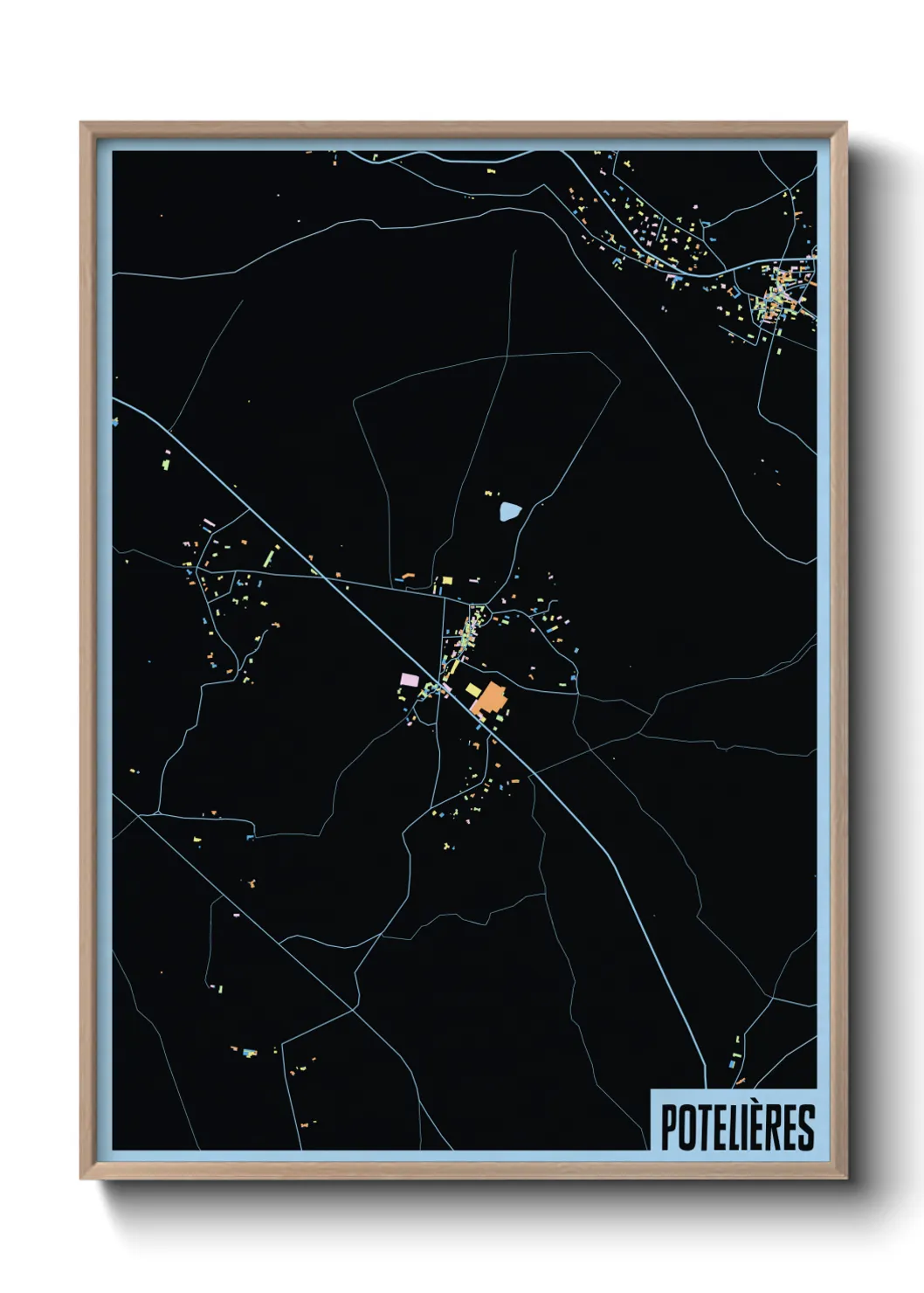 Une affiche de carte sur Potelières