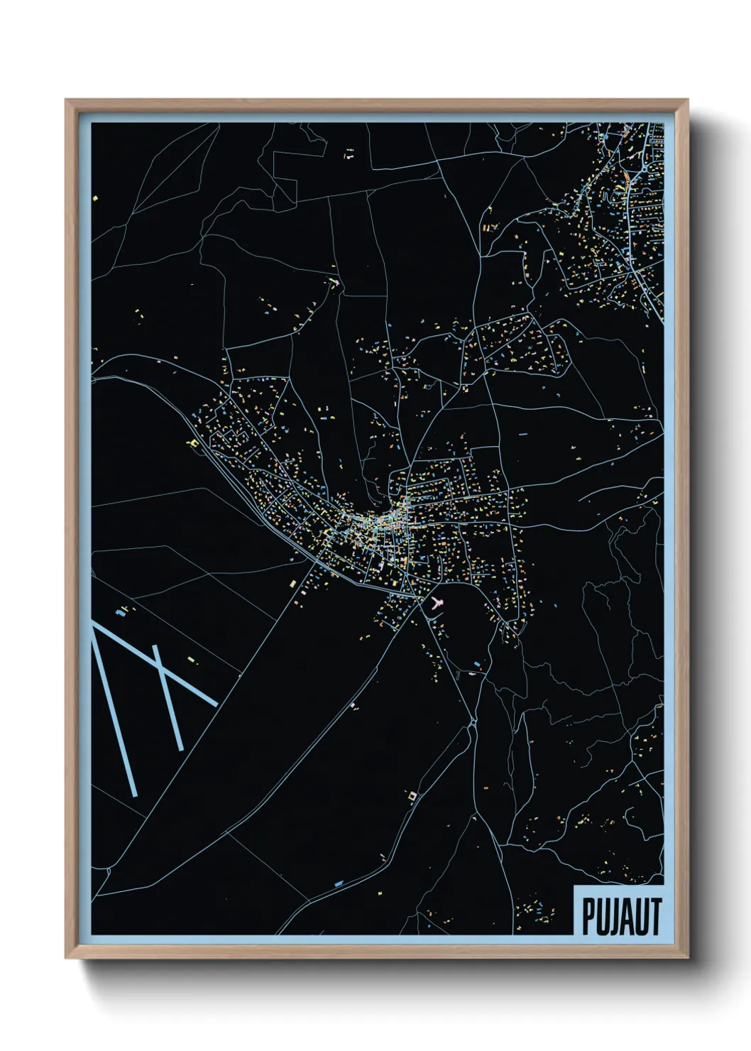 Une affiche de carte sur Pujaut