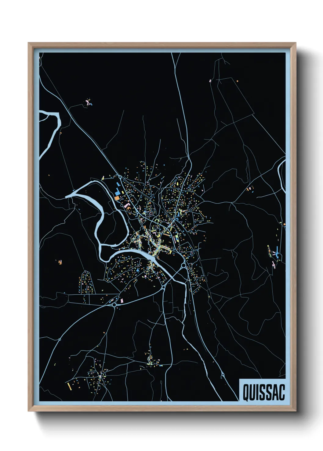 Une affiche de carte sur Quissac