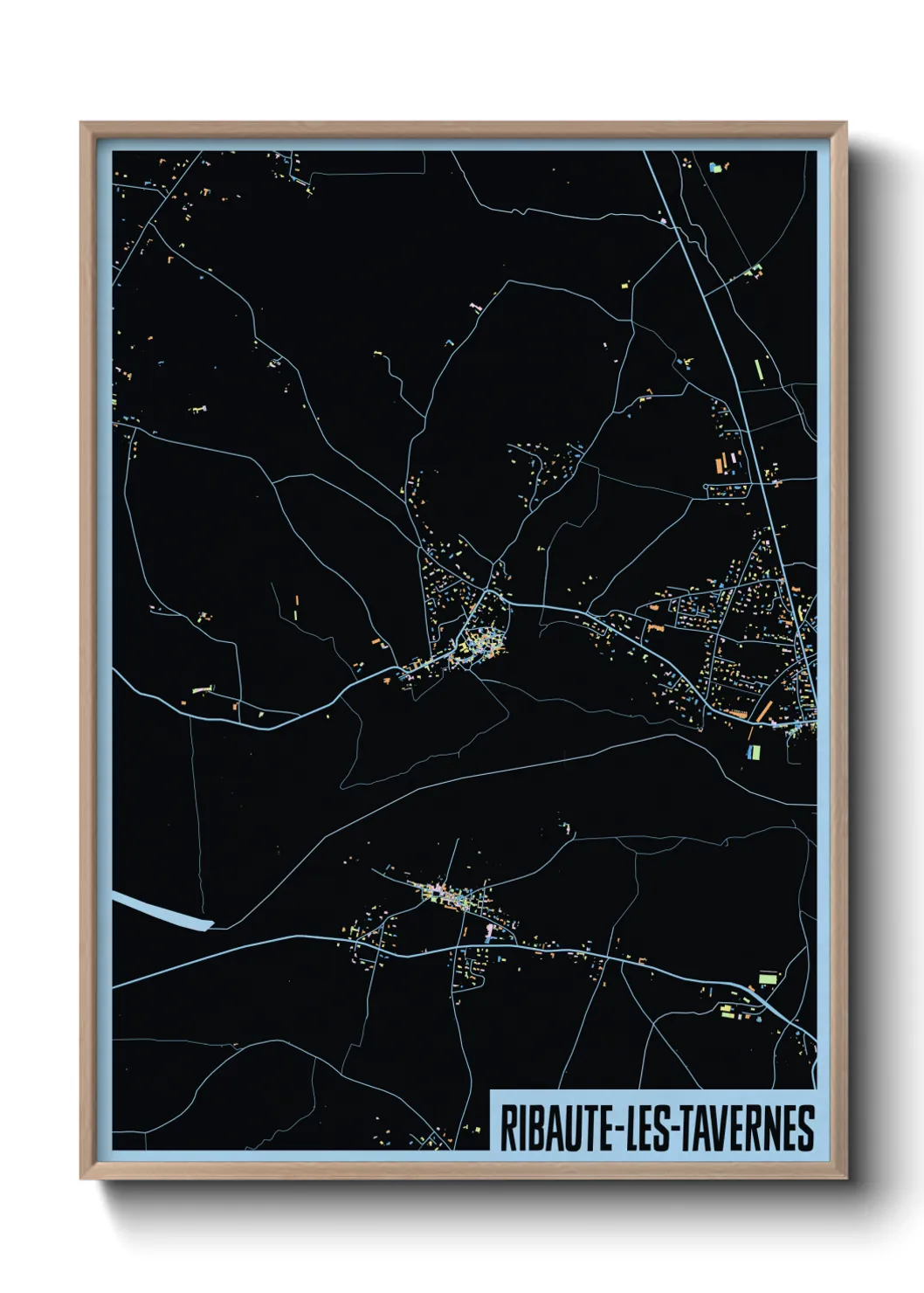 Une affiche de carte sur Ribaute-les-Tavernes