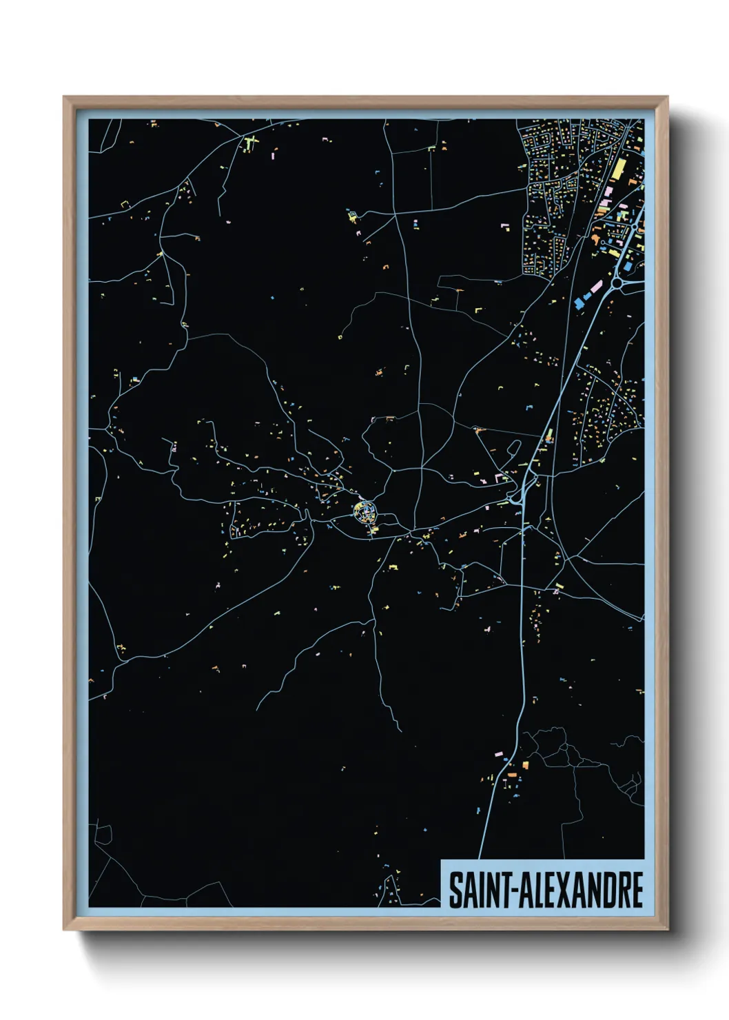 Une affiche de carte sur Saint-Alexandre