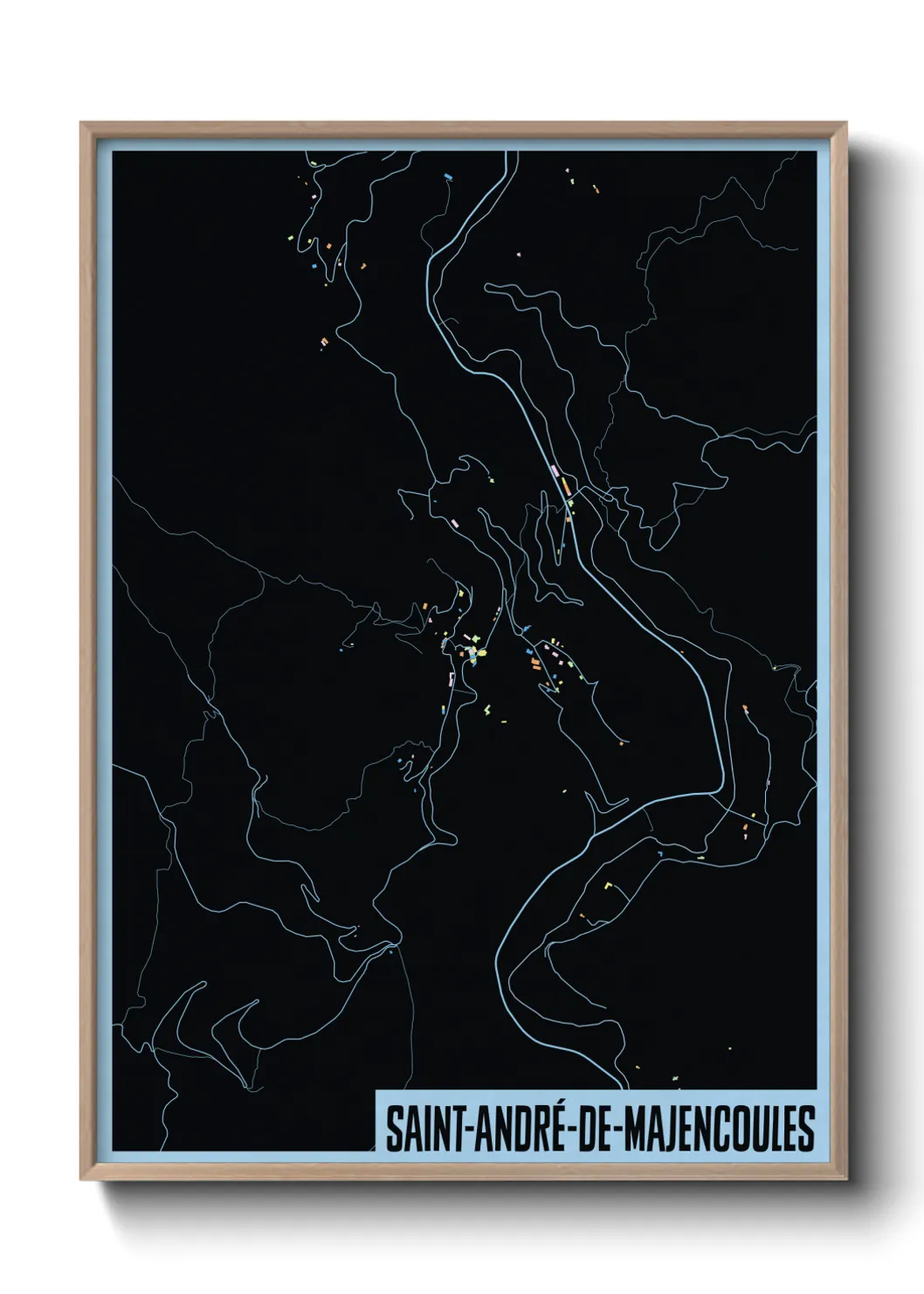 Une affiche de carte sur Saint-André-de-Majencoules