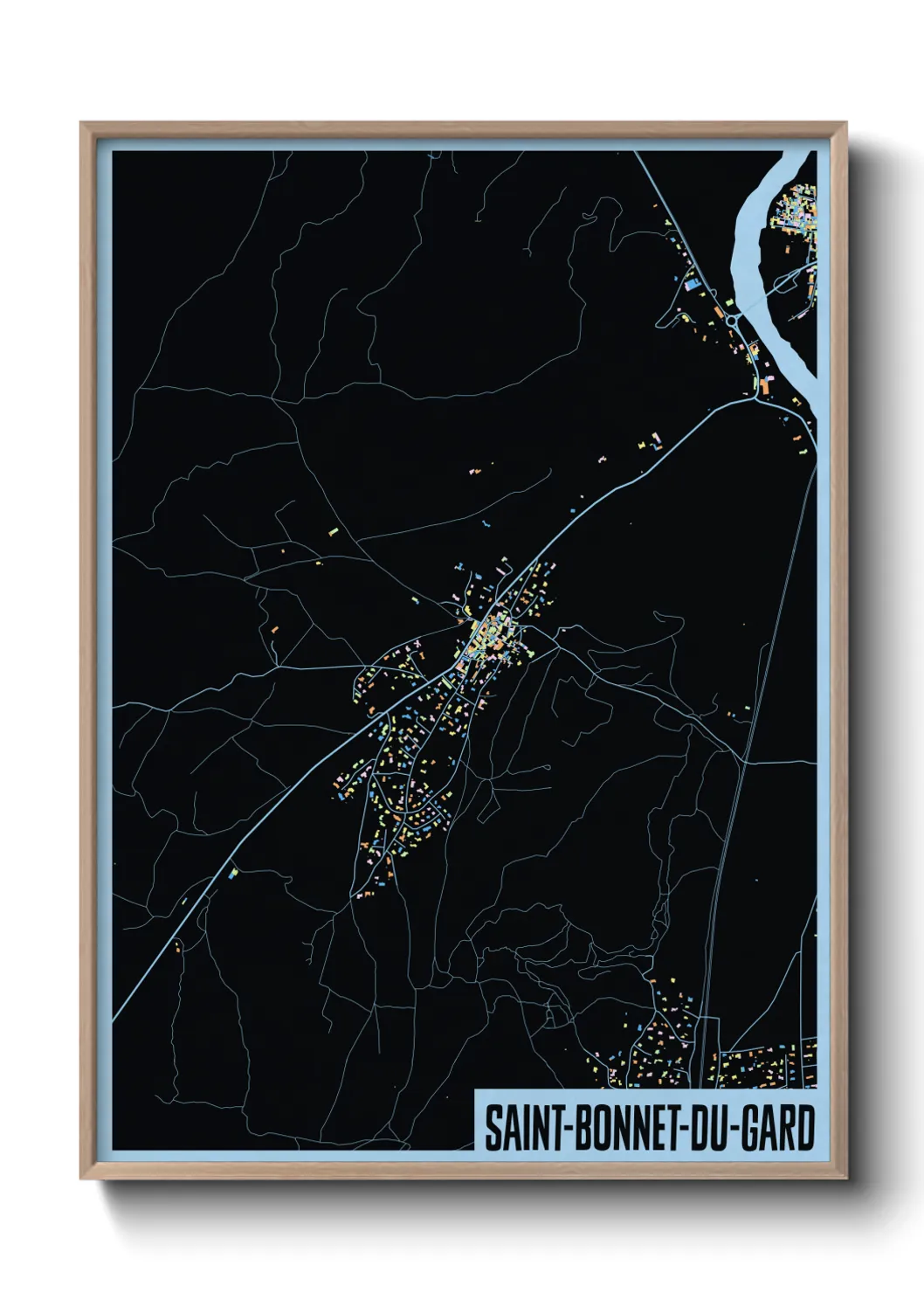 Une affiche de carte sur Saint-Bonnet-du-Gard