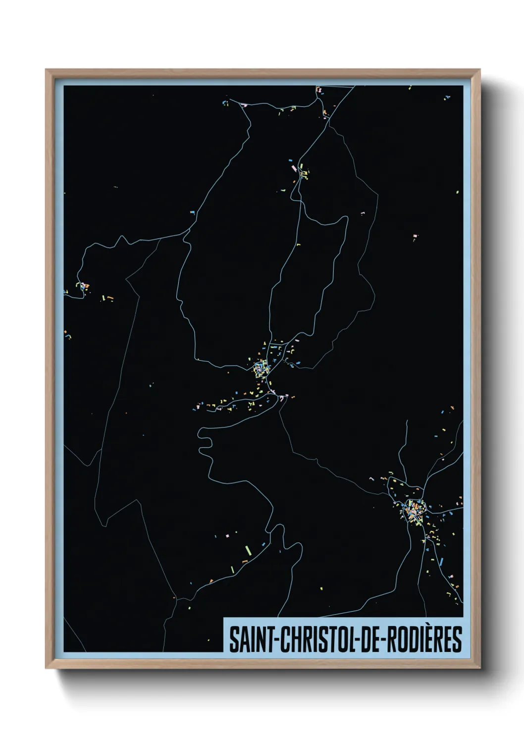 Une affiche de carte sur Saint-Christol-de-Rodières