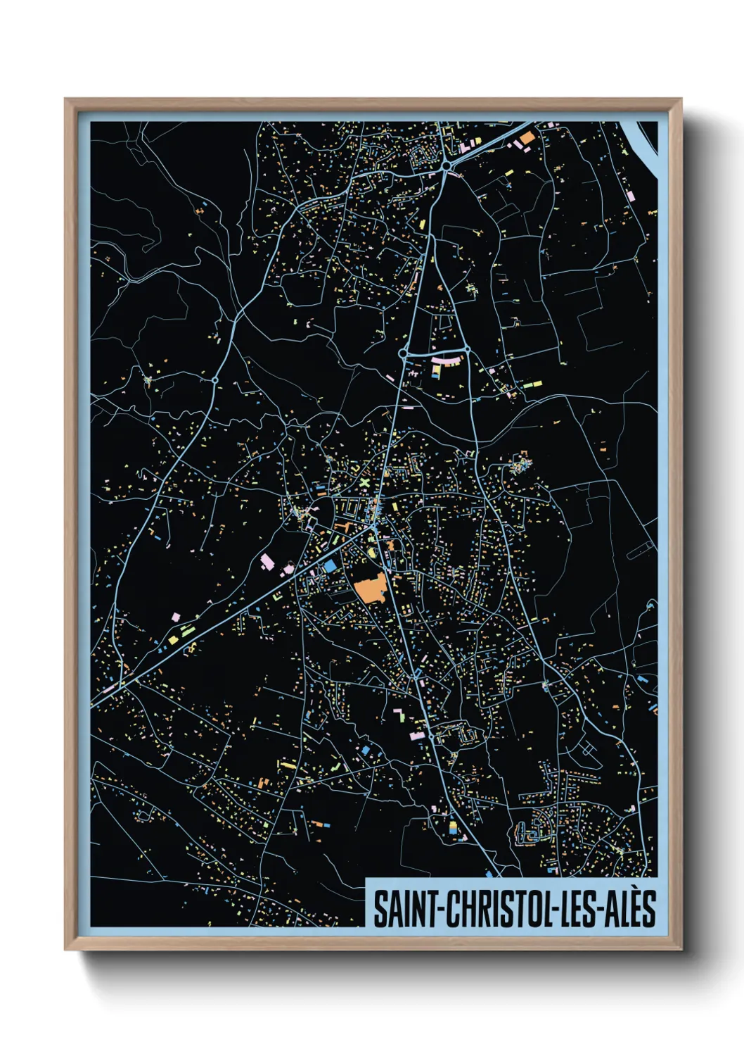 Une affiche de carte sur Saint-Christol-les-Alès