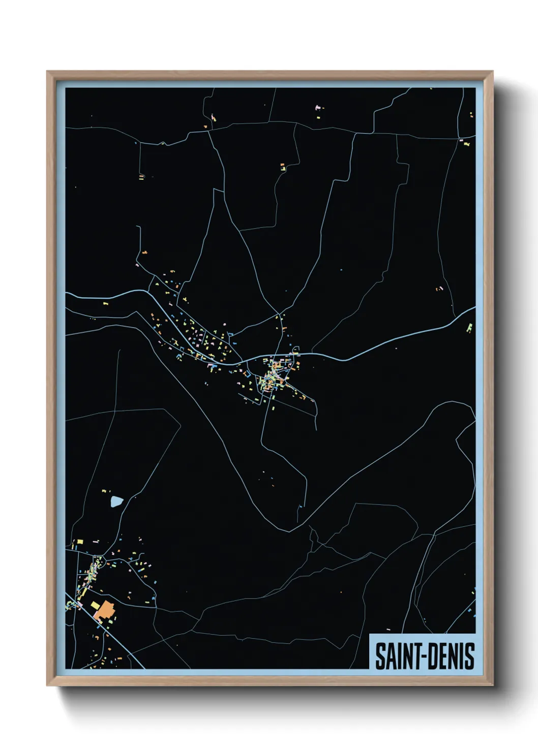 Une affiche de carte sur Saint-Denis