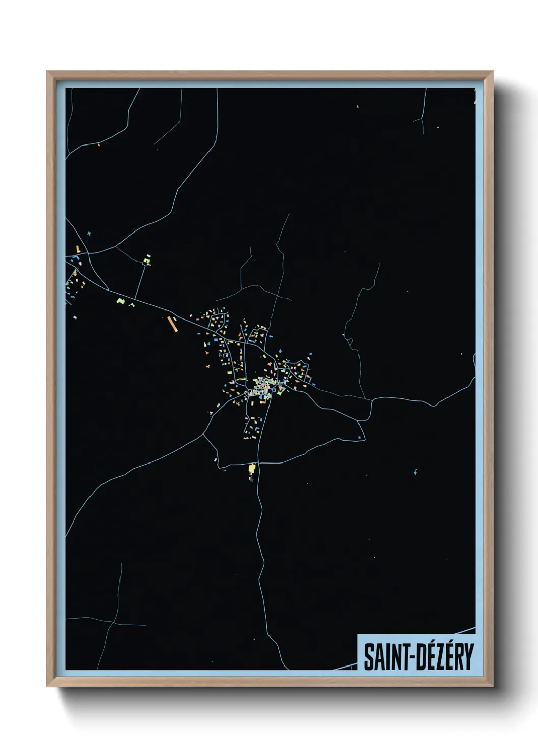 Une affiche de carte sur Saint-Dézéry