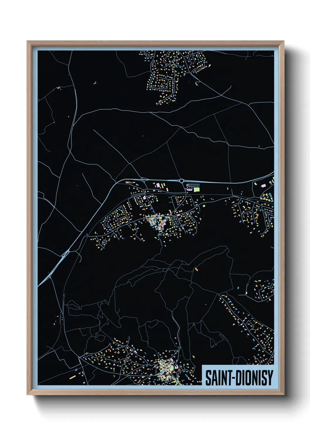 Une affiche de carte sur Saint-Dionisy
