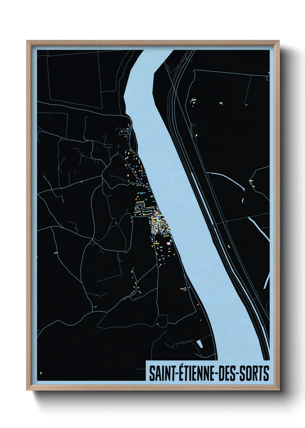 Une affiche de carte sur Saint-Étienne-des-Sorts