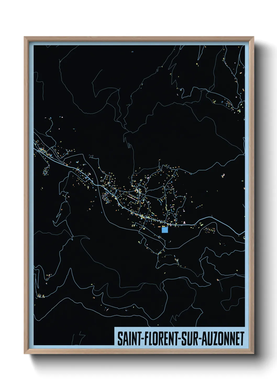 Une affiche de carte sur Saint-Florent-sur-Auzonnet