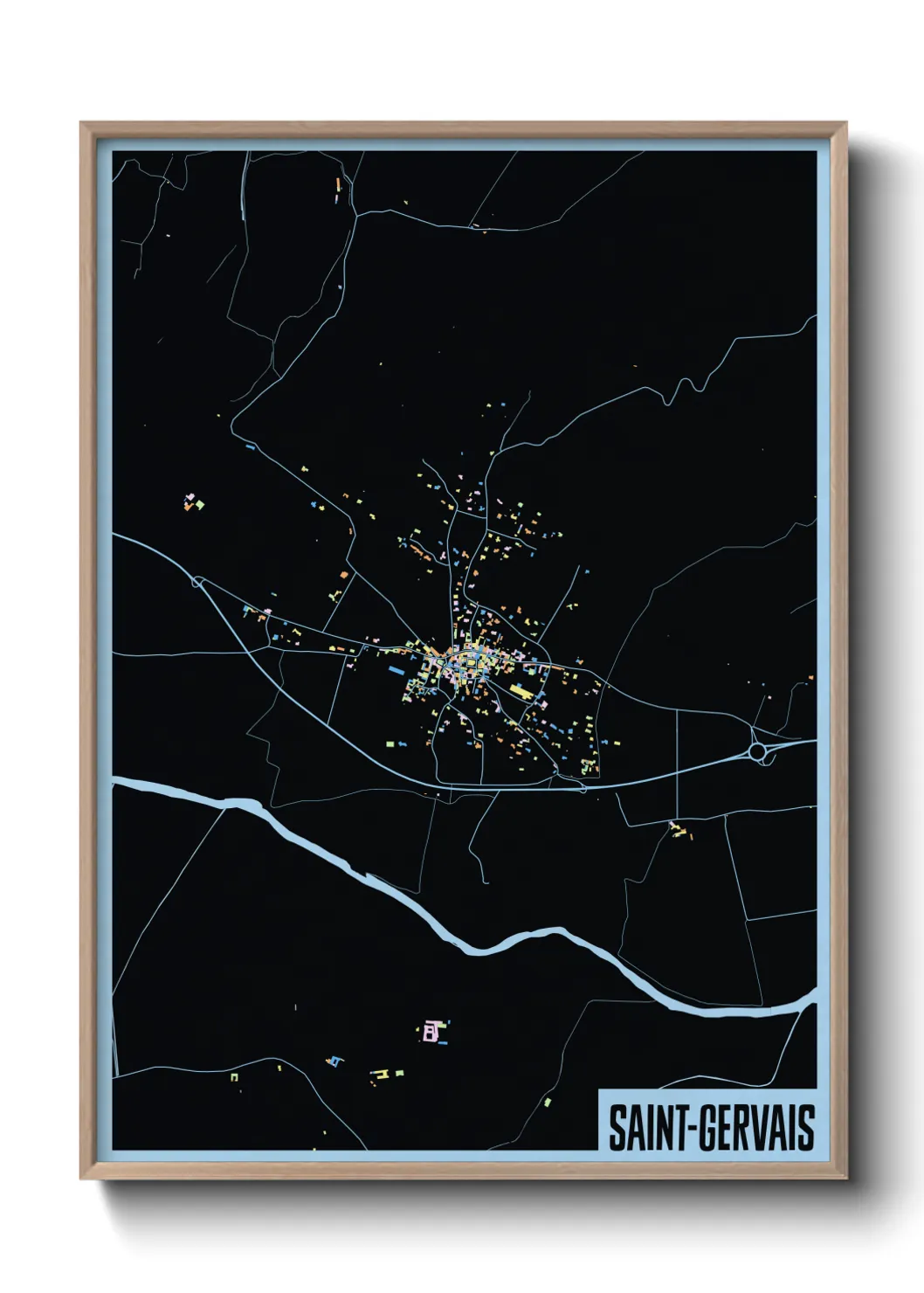 Une affiche de carte sur Saint-Gervais