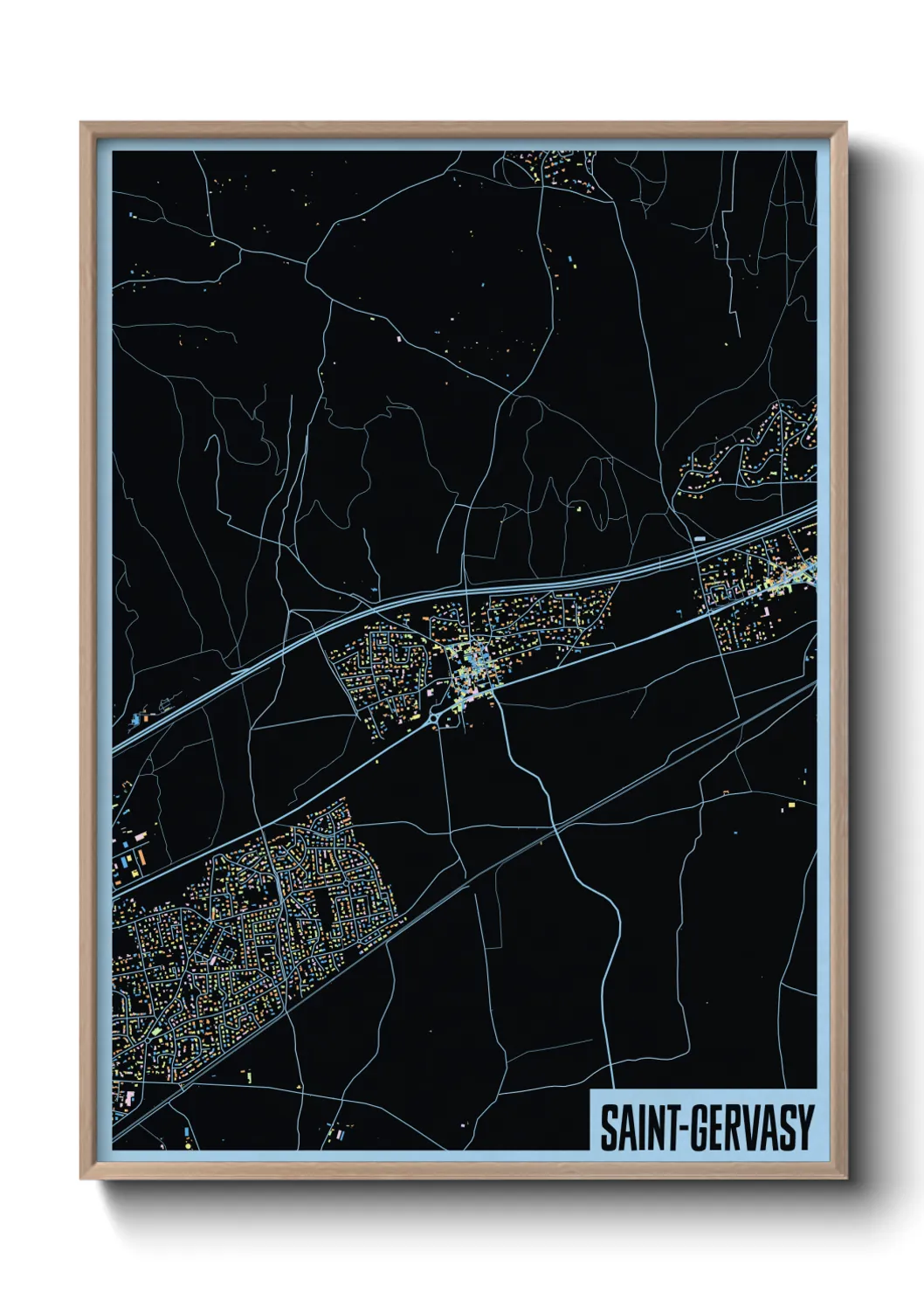 Une affiche de carte sur Saint-Gervasy