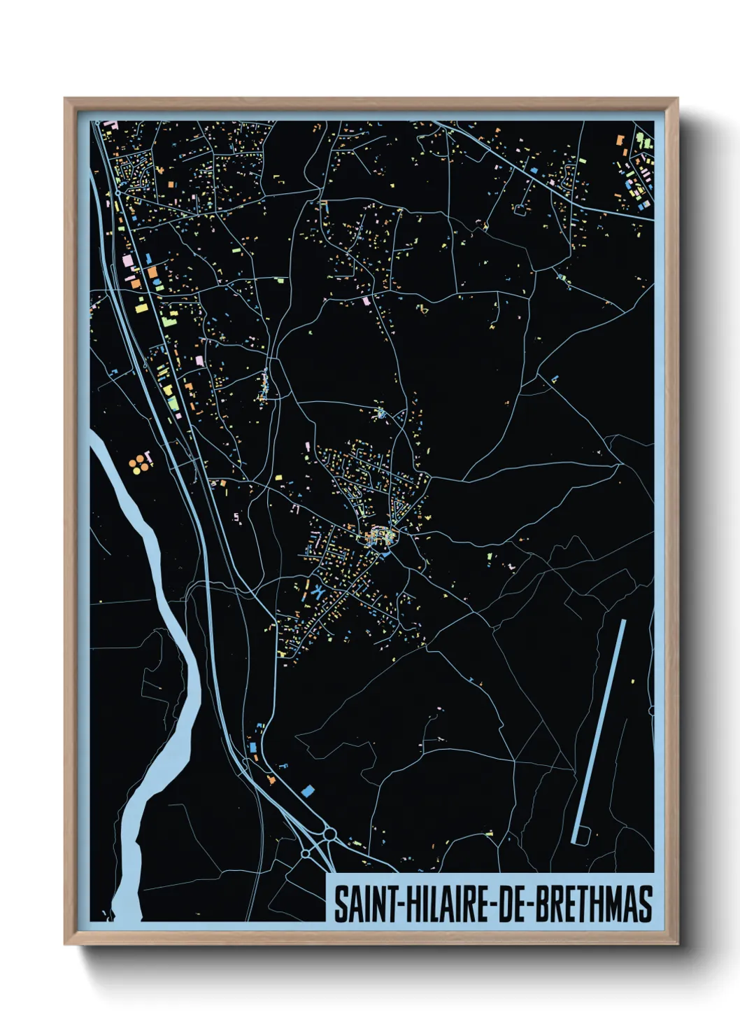 Une affiche de carte sur Saint-Hilaire-de-Brethmas