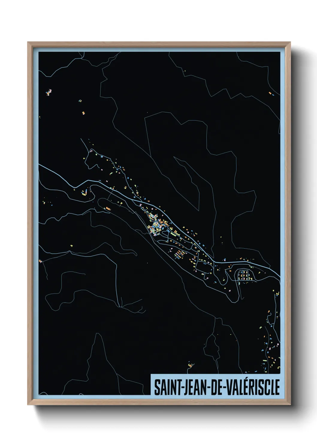 Une affiche de carte sur Saint-Jean-de-Valériscle