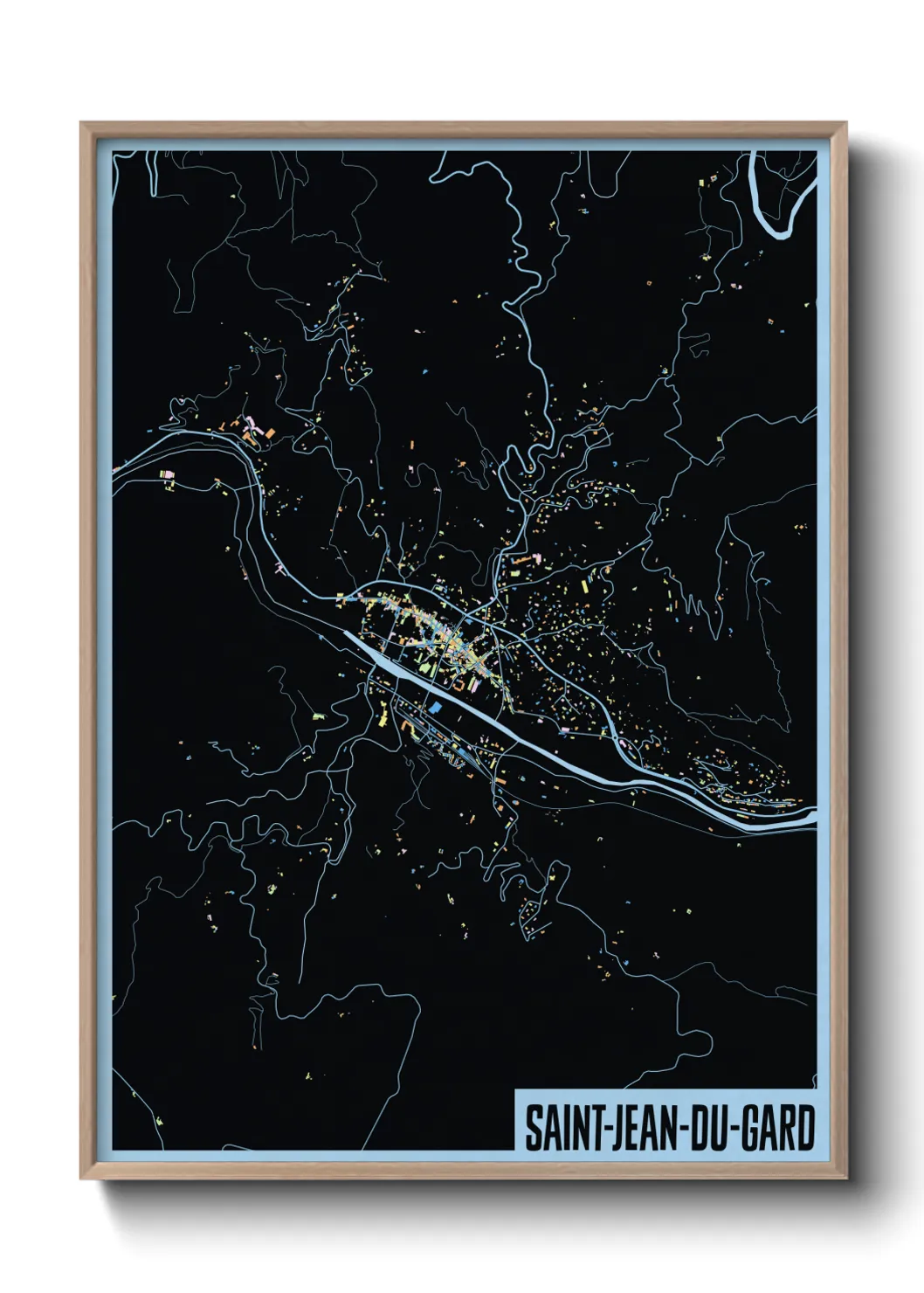 Une affiche de carte sur Saint-Jean-du-Gard