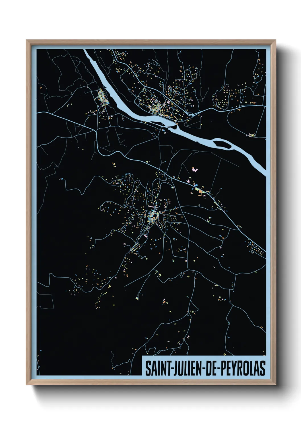 Une affiche de carte sur Saint-Julien-de-Peyrolas