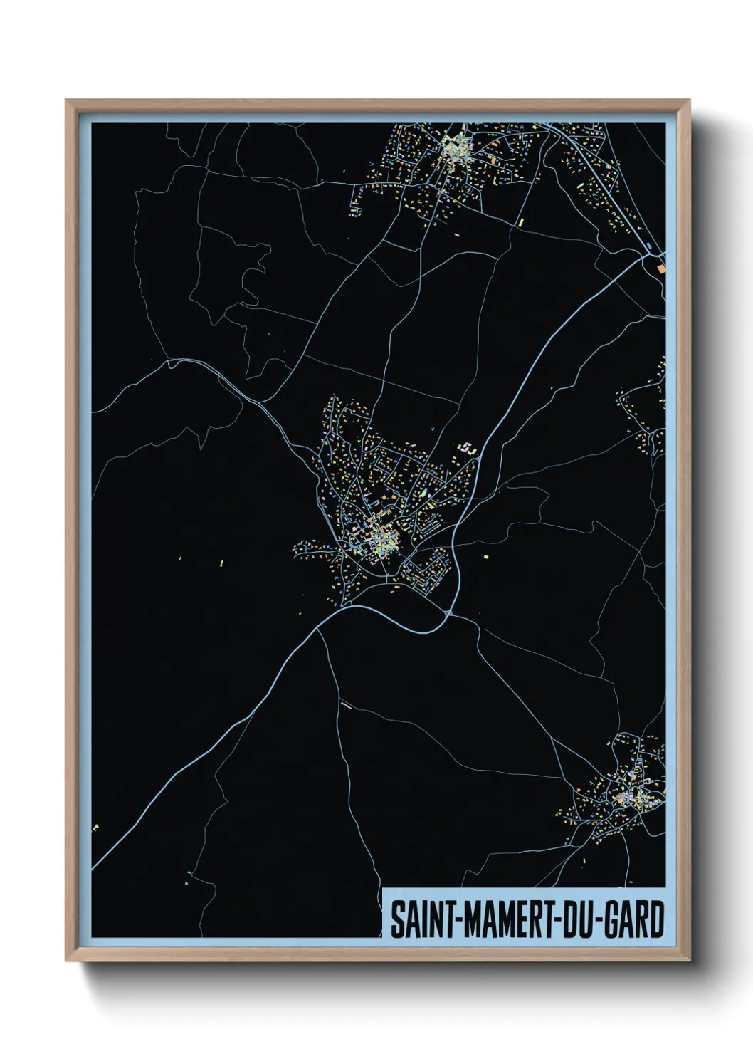 Une affiche de carte sur Saint-Mamert-du-Gard