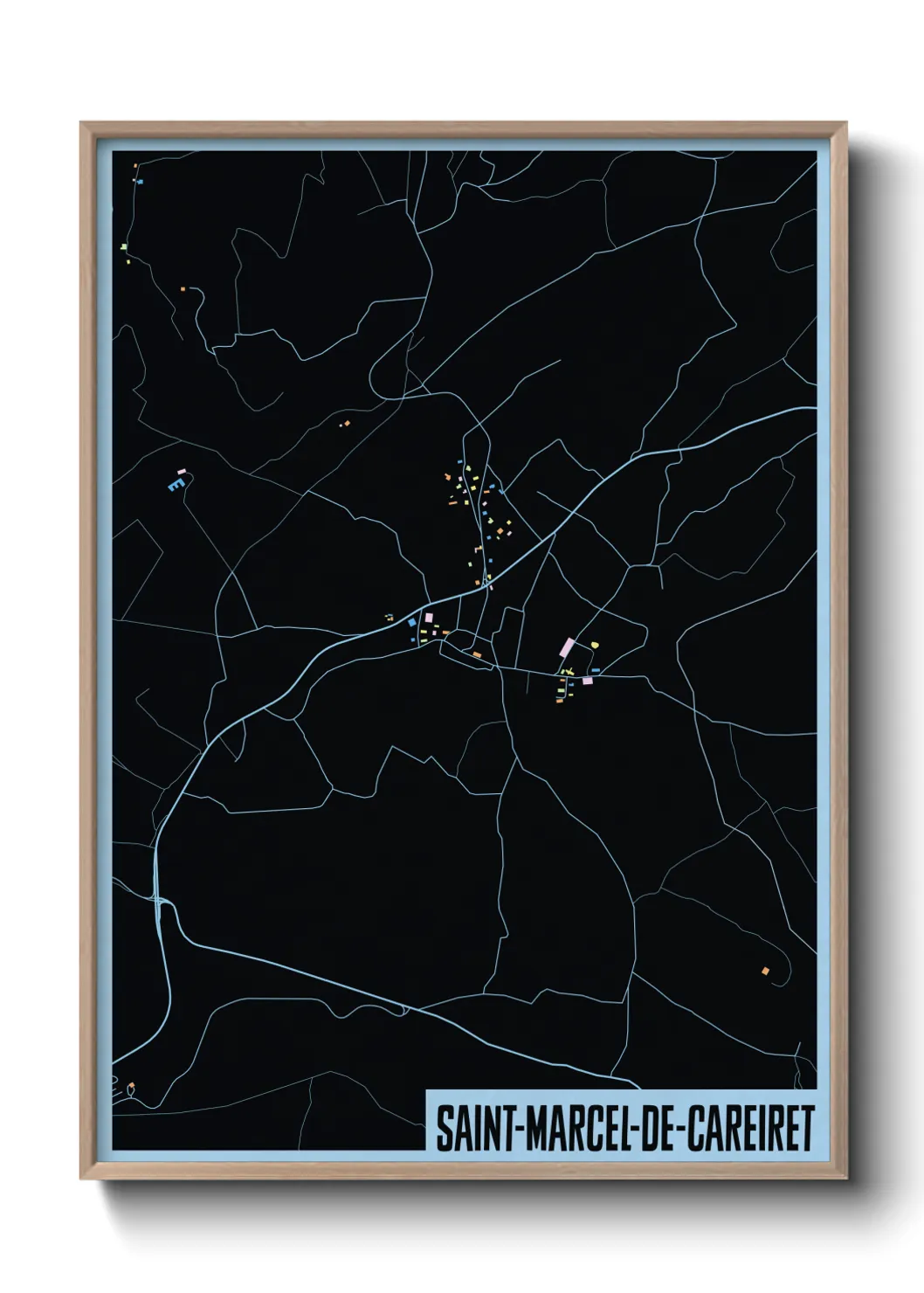 Une affiche de carte sur Saint-Marcel-de-Careiret