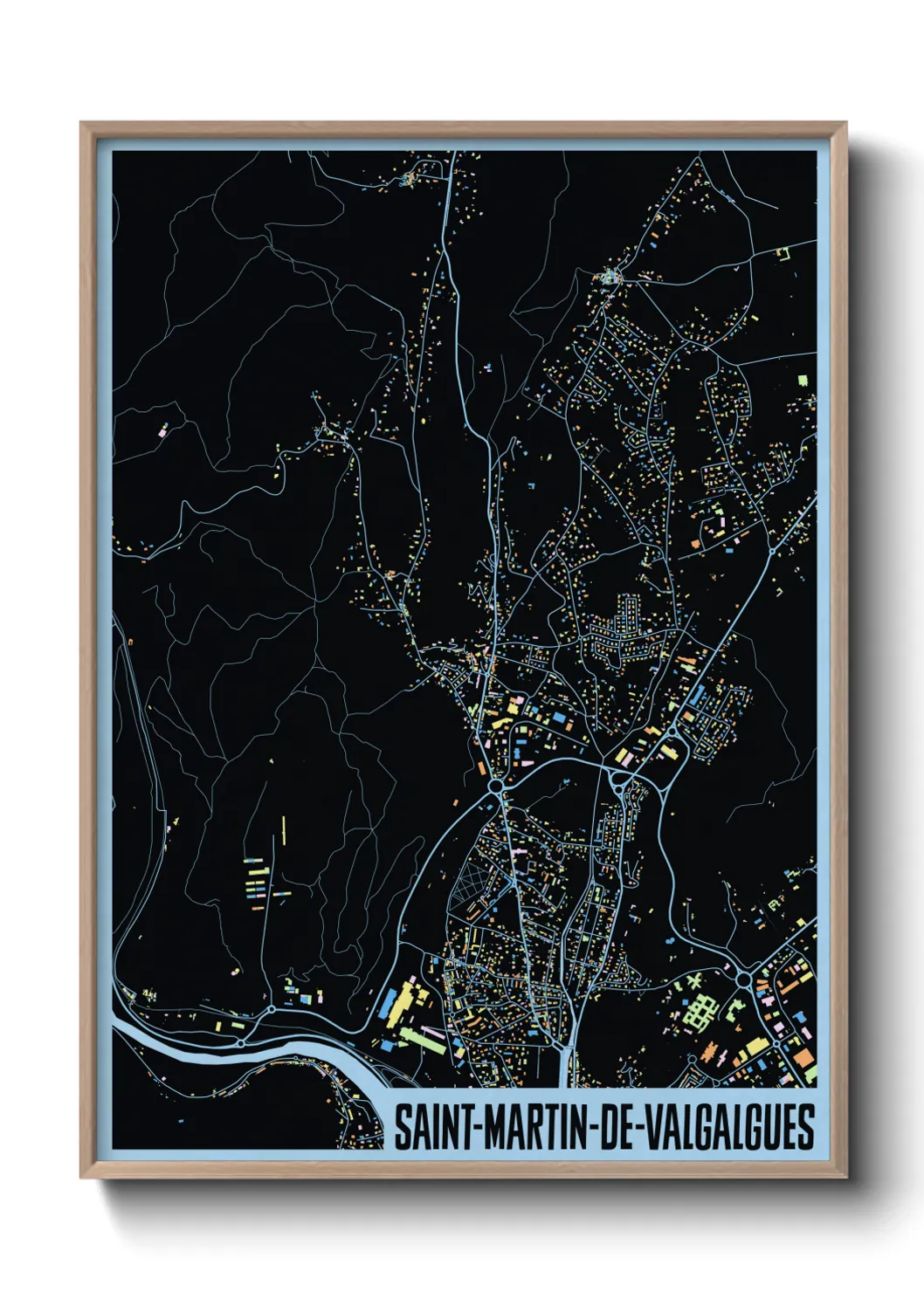 Une affiche de carte sur Saint-Martin-de-Valgalgues