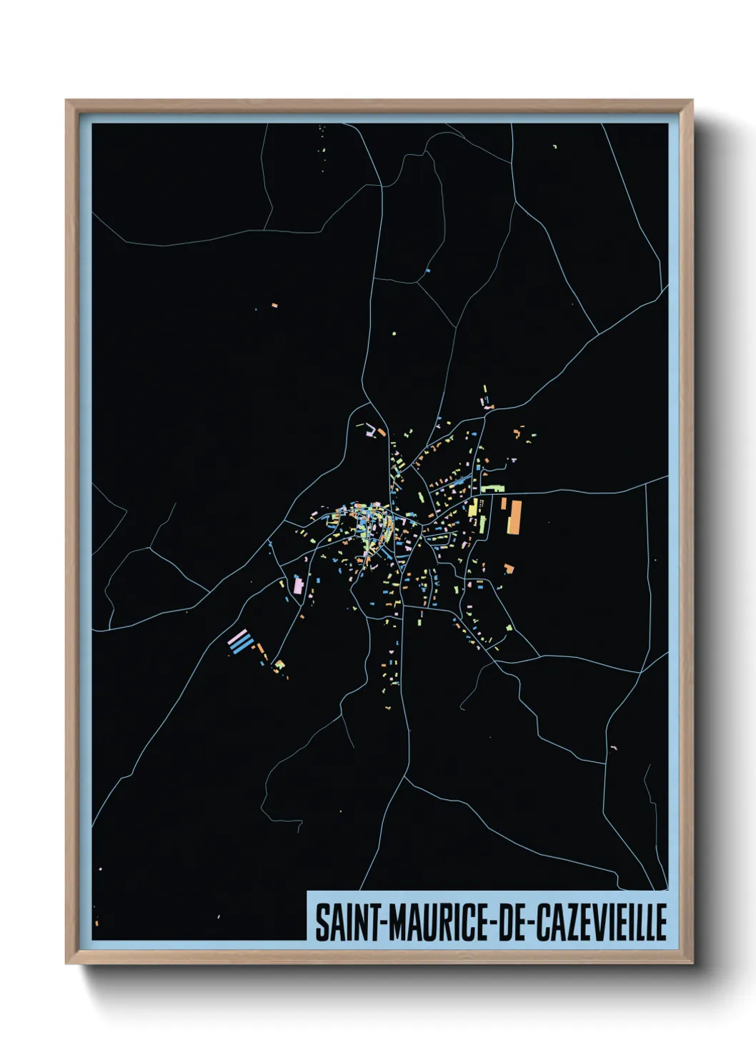 Une affiche de carte sur Saint-Maurice-de-Cazevieille