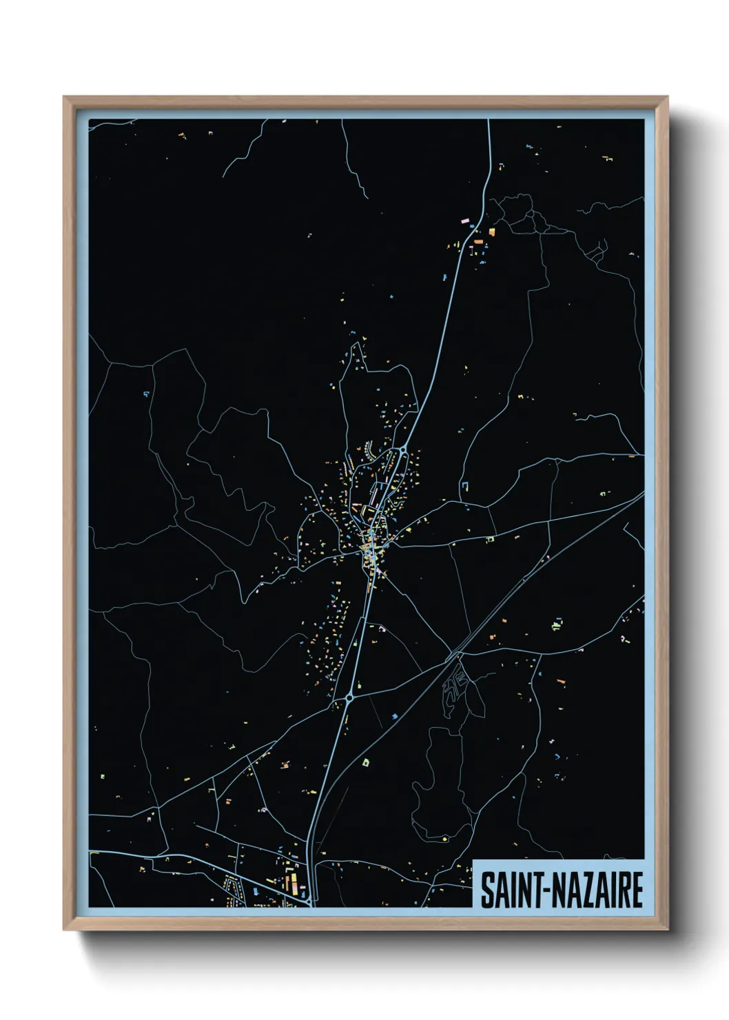 Une affiche de carte sur Saint-Nazaire