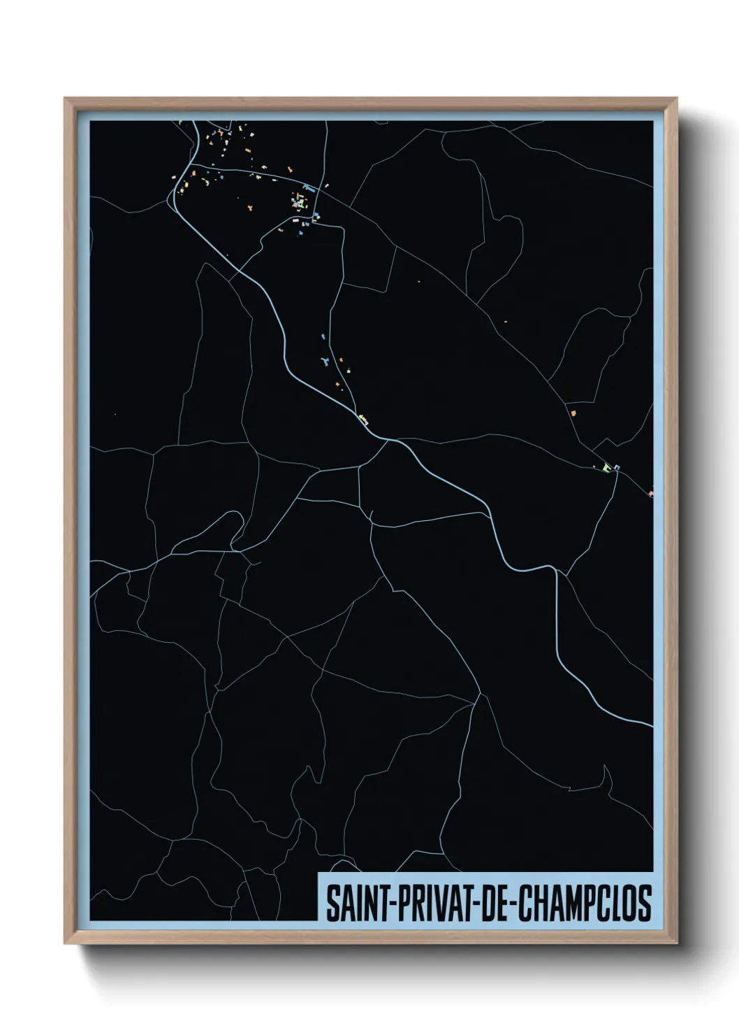 Une affiche de carte sur Saint-Privat-de-Champclos