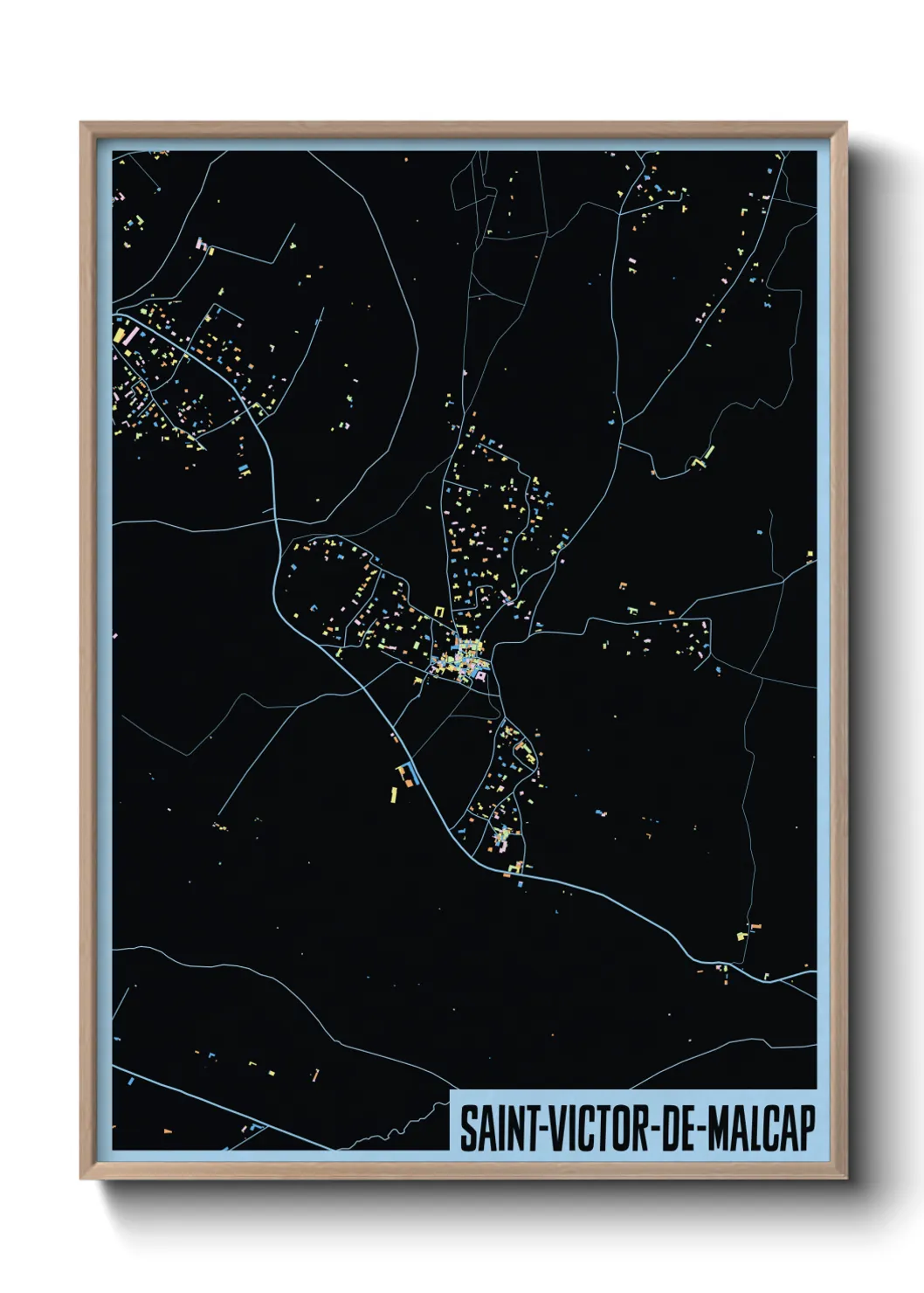 Une affiche de carte sur Saint-Victor-de-Malcap