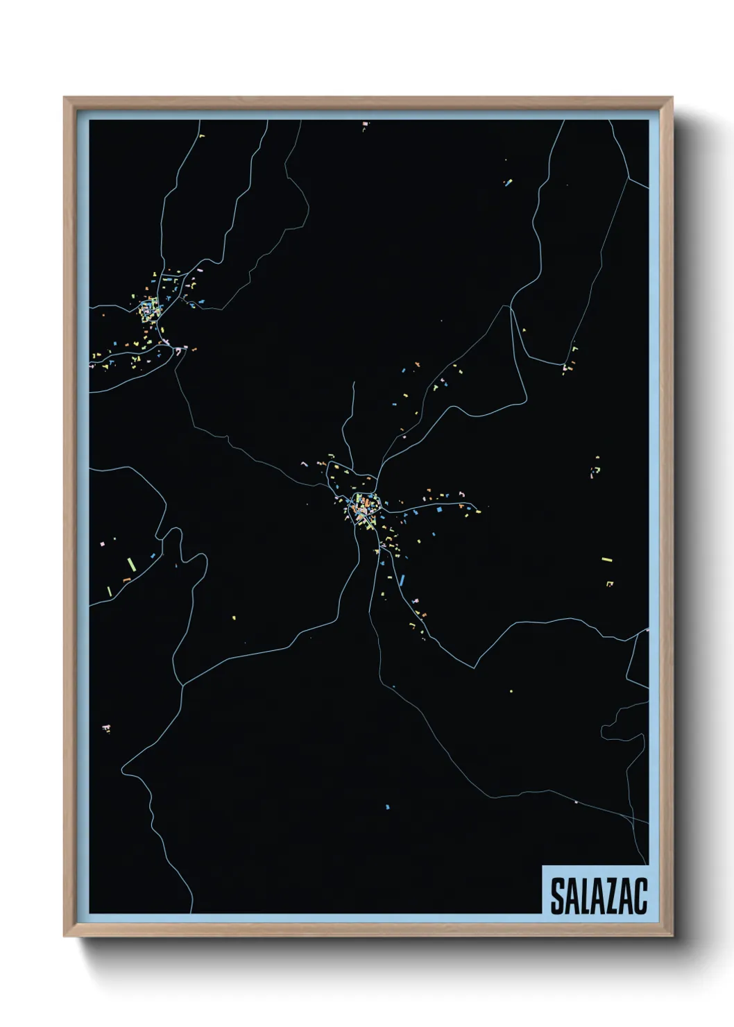 Une affiche de carte sur Salazac