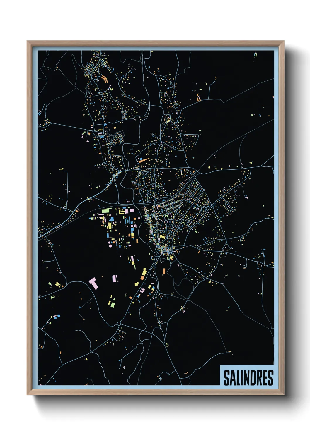Une affiche de carte sur Salindres