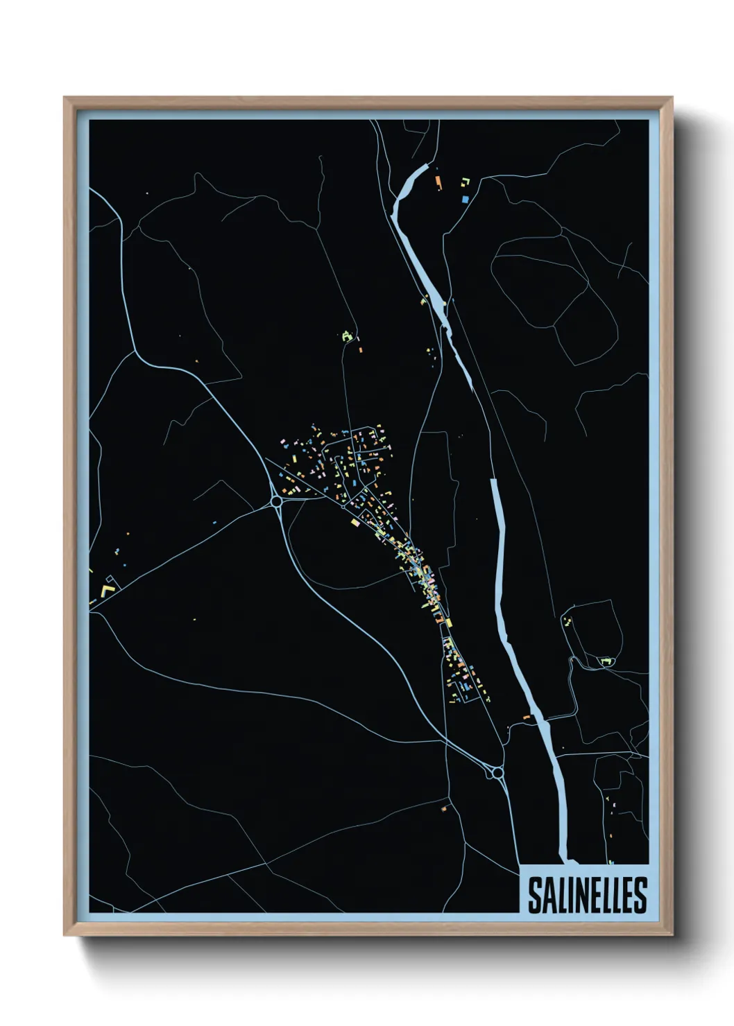 Une affiche de carte sur Salinelles