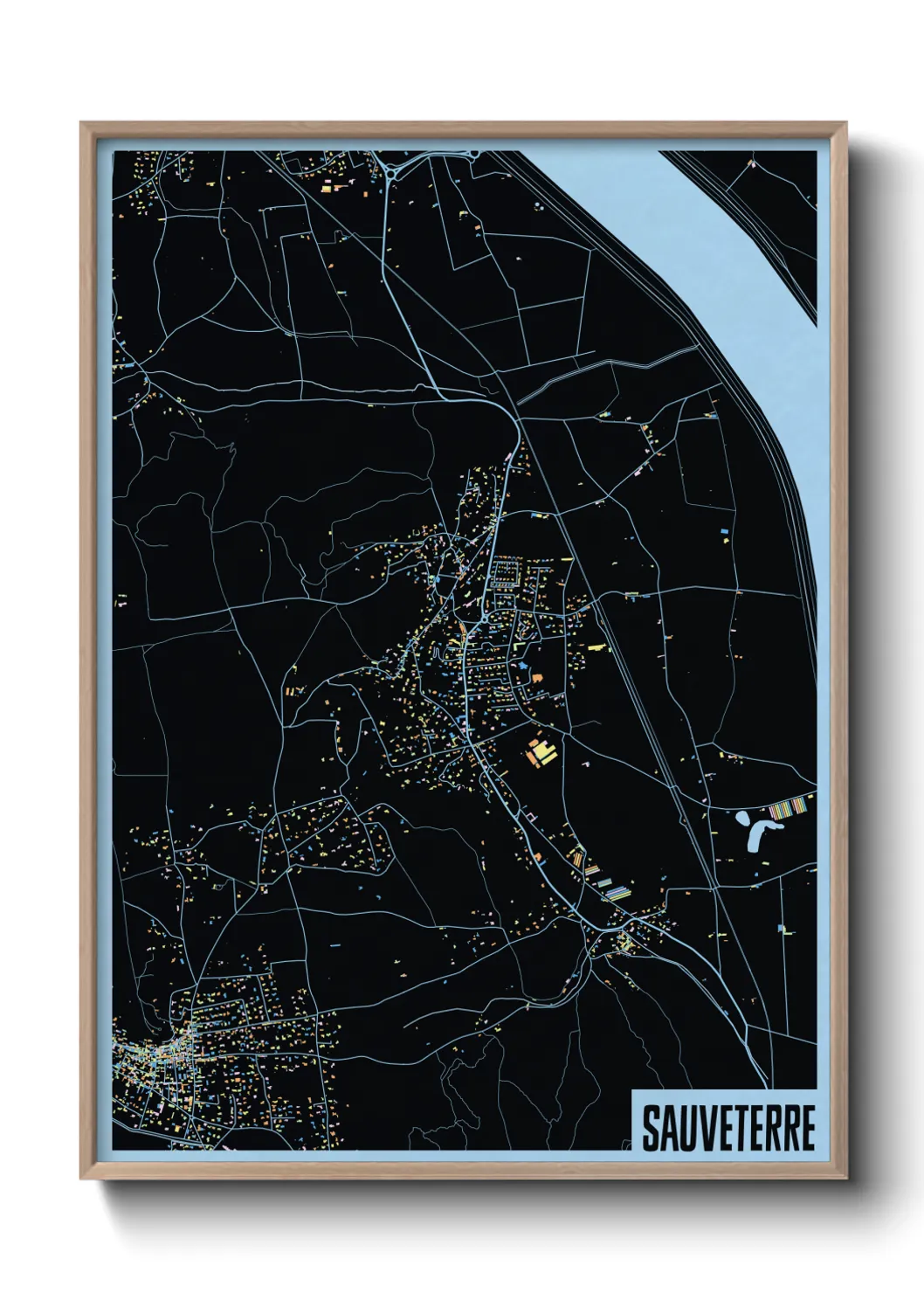 Une affiche de carte sur Sauveterre