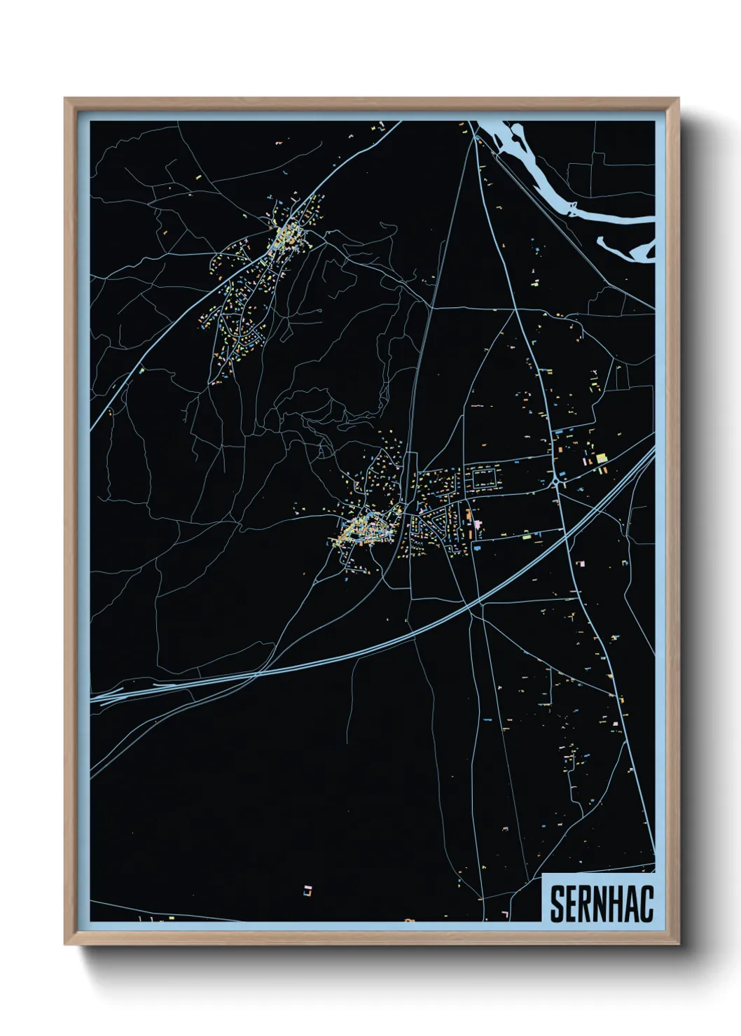 Une affiche de carte sur Sernhac