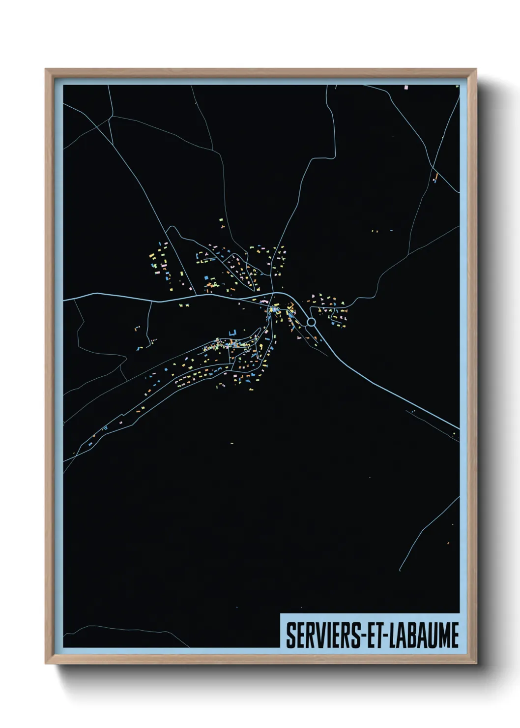 Une affiche de carte sur Serviers-et-Labaume