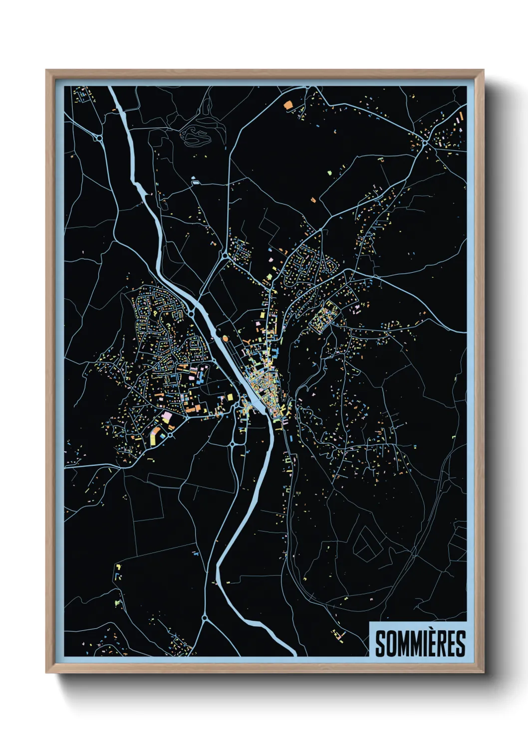 Une affiche de carte sur Sommières