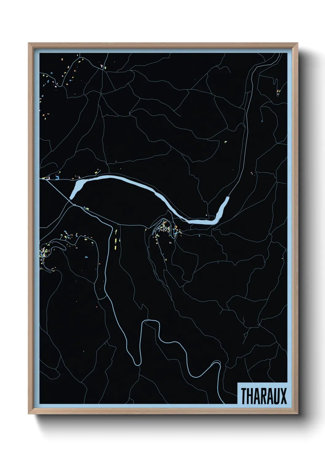 Une affiche de carte sur Tharaux