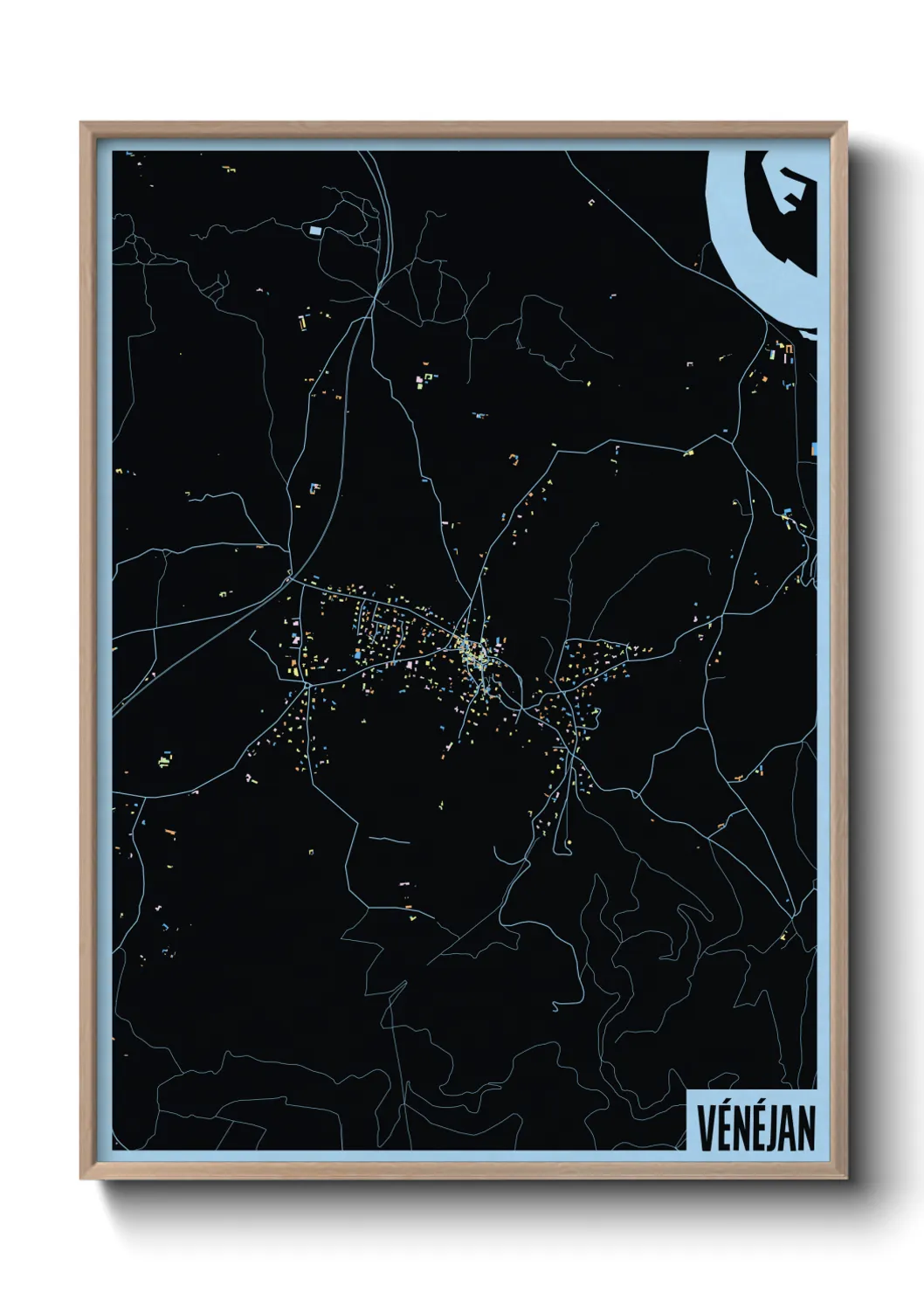 Une affiche de carte sur Vénéjan