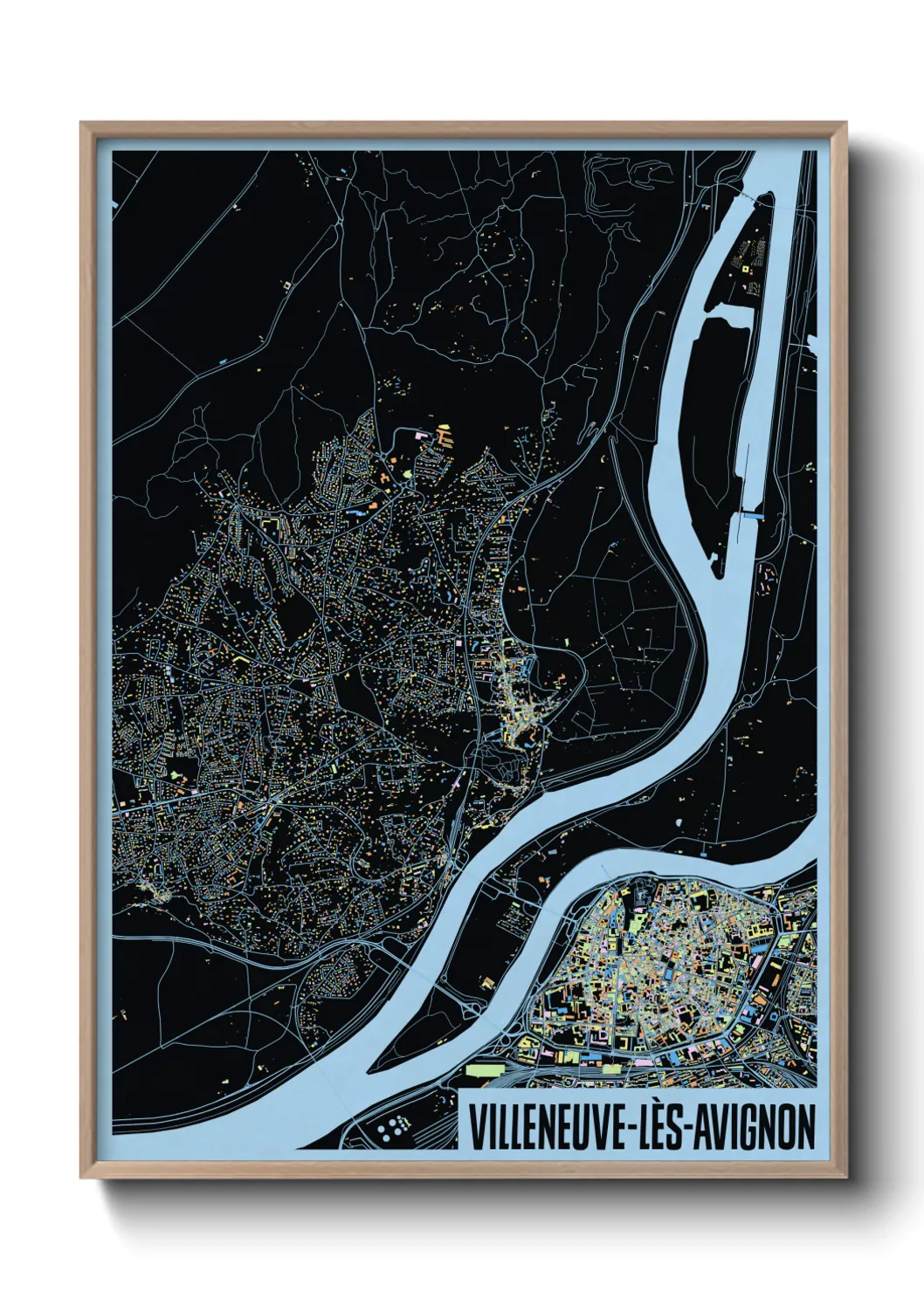 Une affiche de carte sur Villeneuve-lès-Avignon