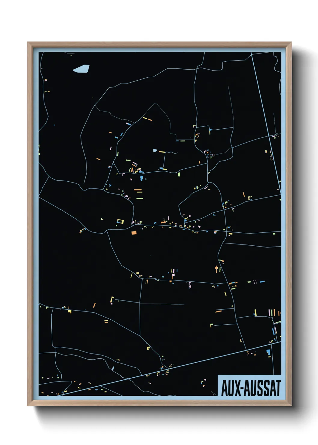 Une affiche de carte sur Aux-Aussat