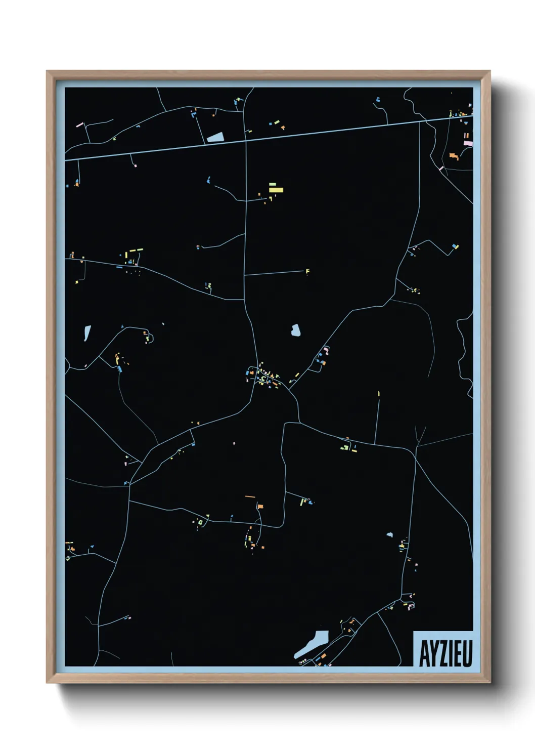 Une affiche de carte sur Ayzieu