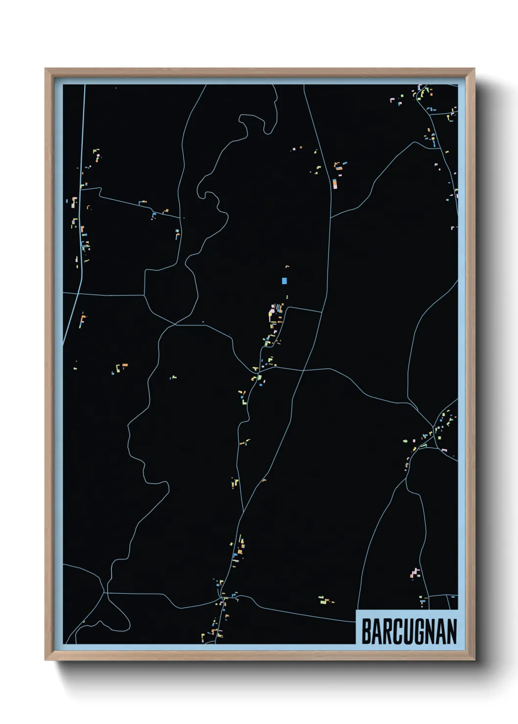 Une affiche de carte sur Barcugnan