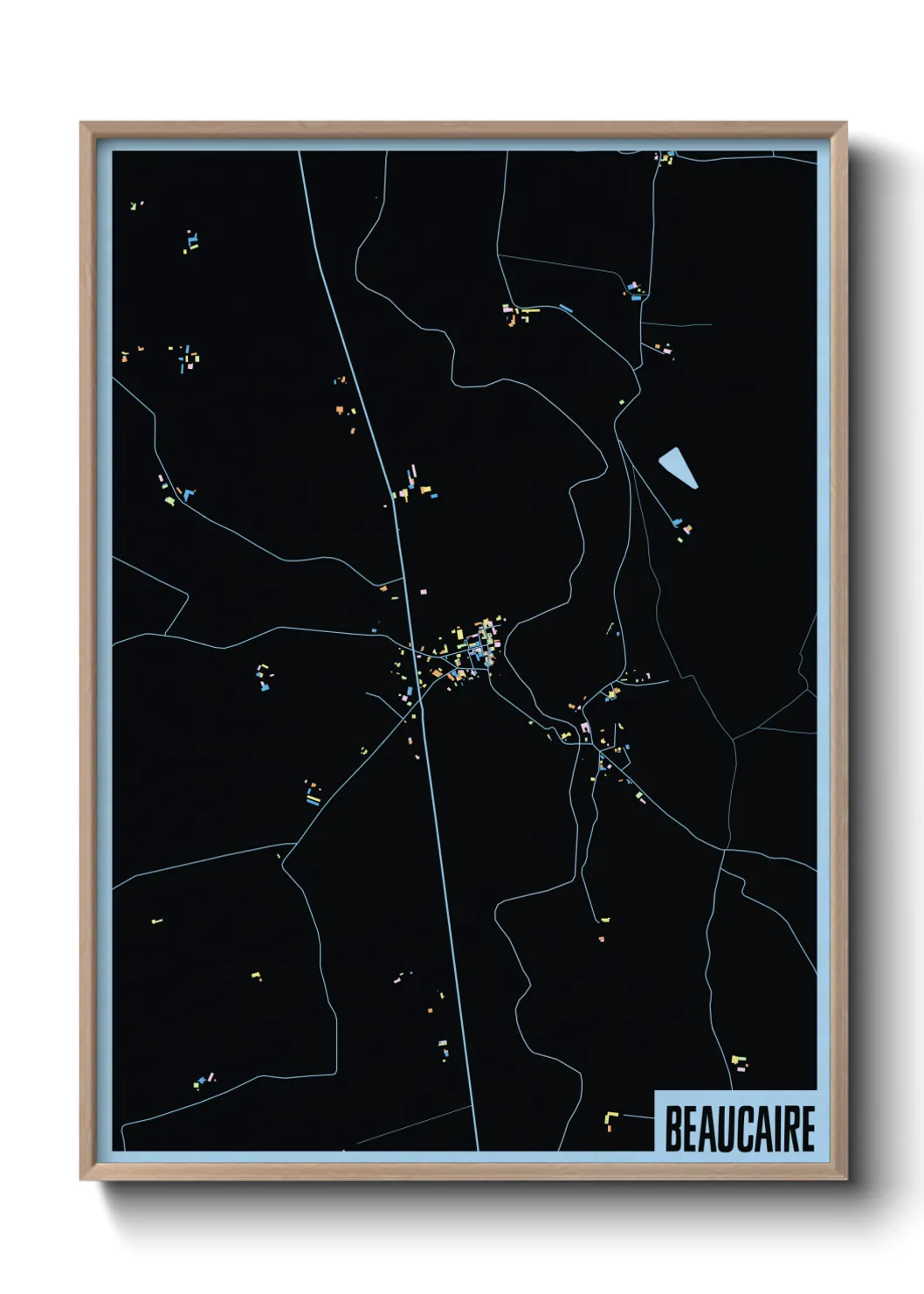 Une affiche de carte sur Beaucaire